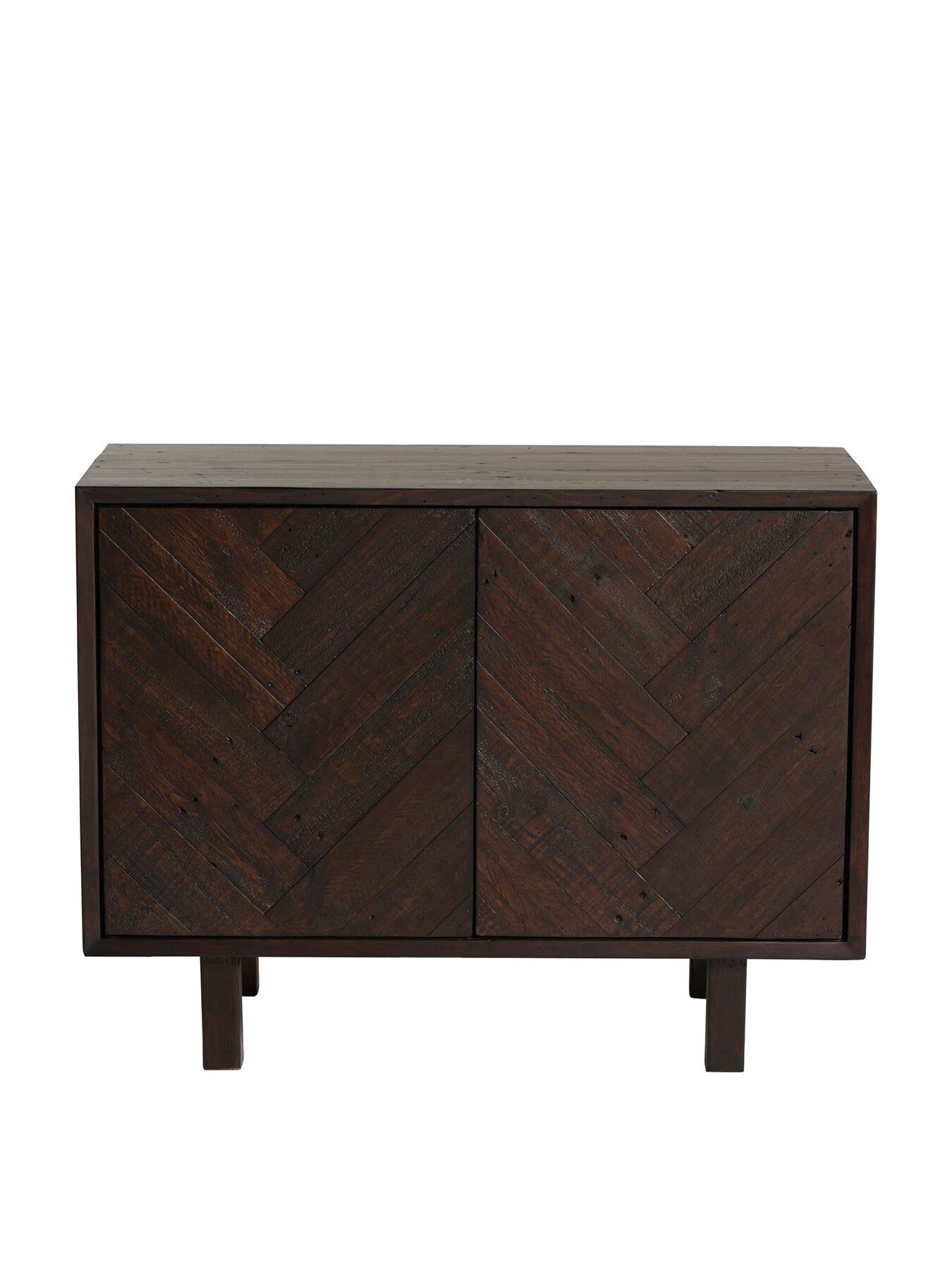 Elon Dark Herringbone Reclaimed Wood 2 Door Side