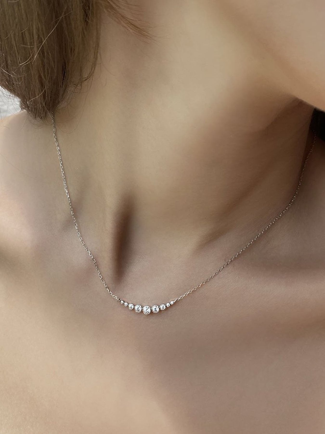 Carissa Graduated Rounds Cluster Necklace