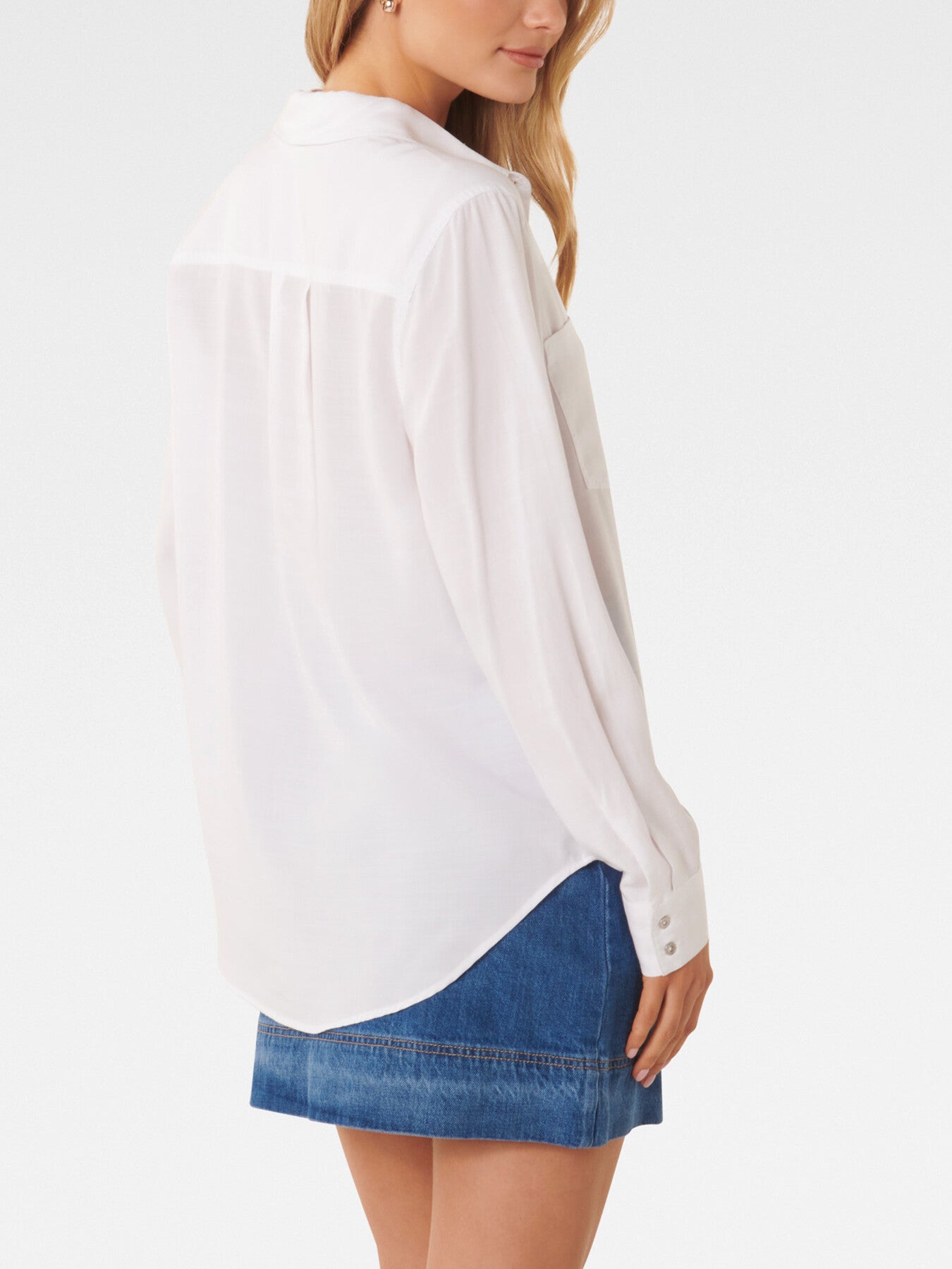 Abigail Long Sleevess Denim Blouse