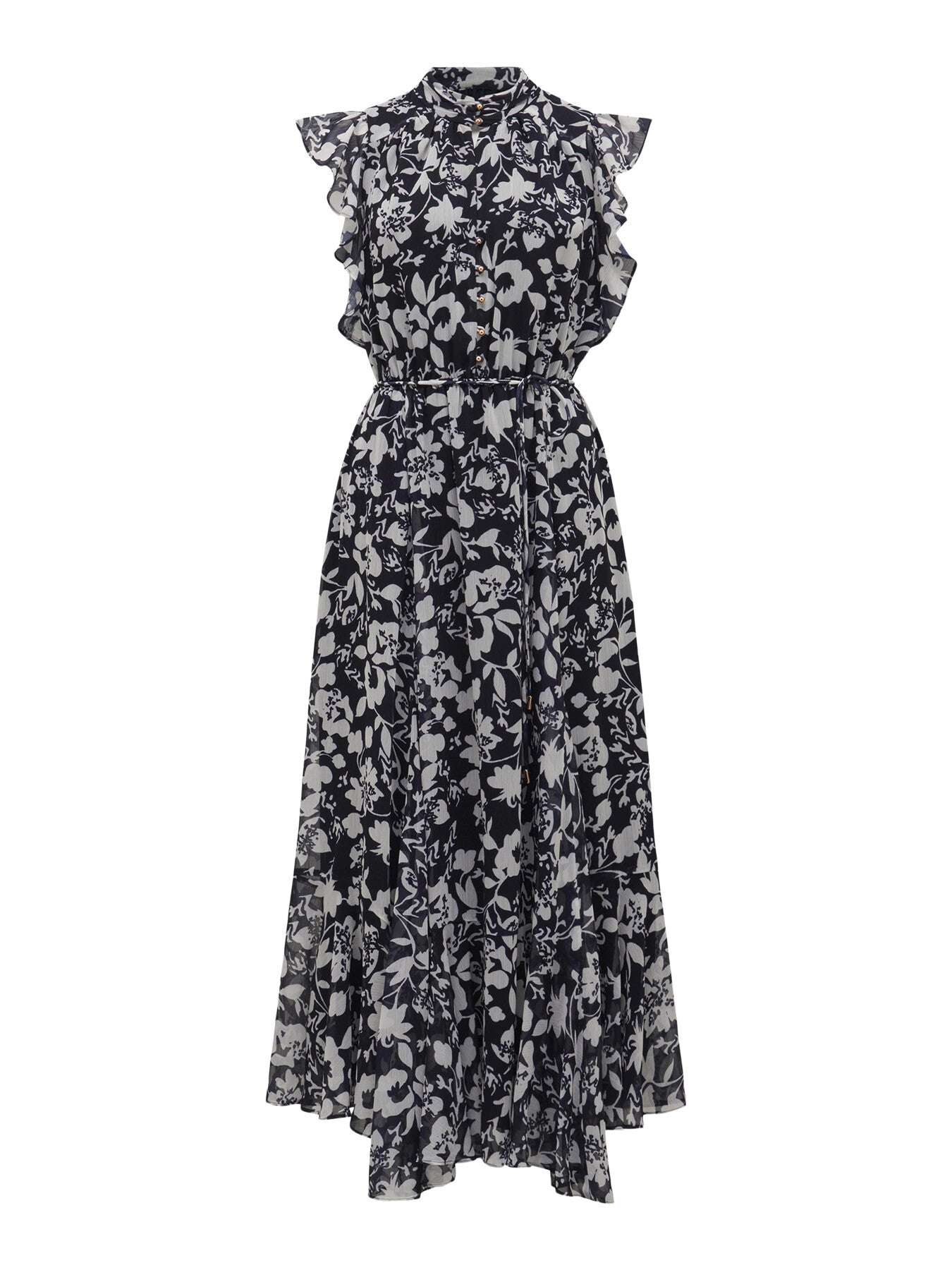 Maxine Ruffle Sleeves Midi Dress