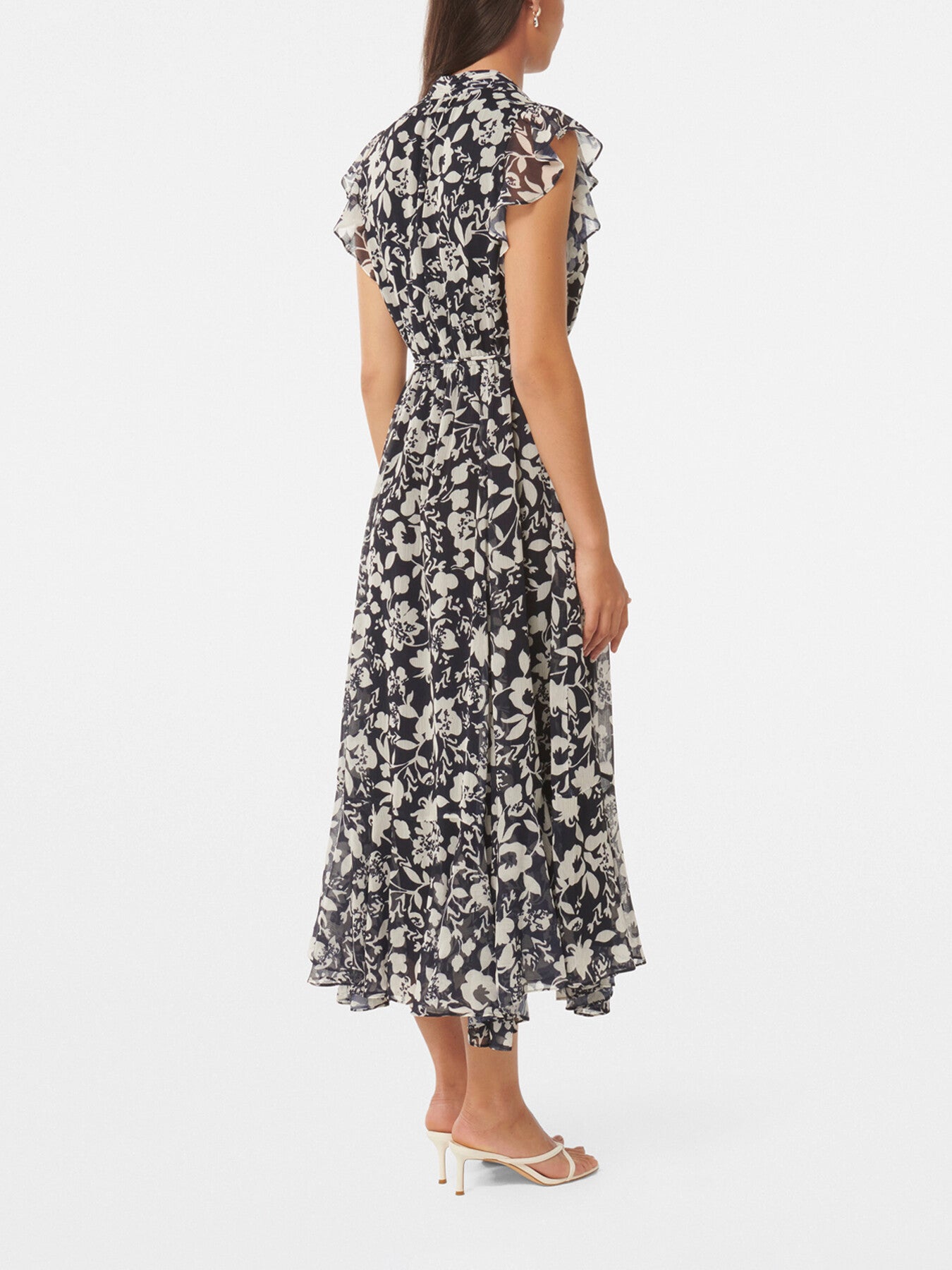 Maxine Ruffle Sleeves Midi Dress