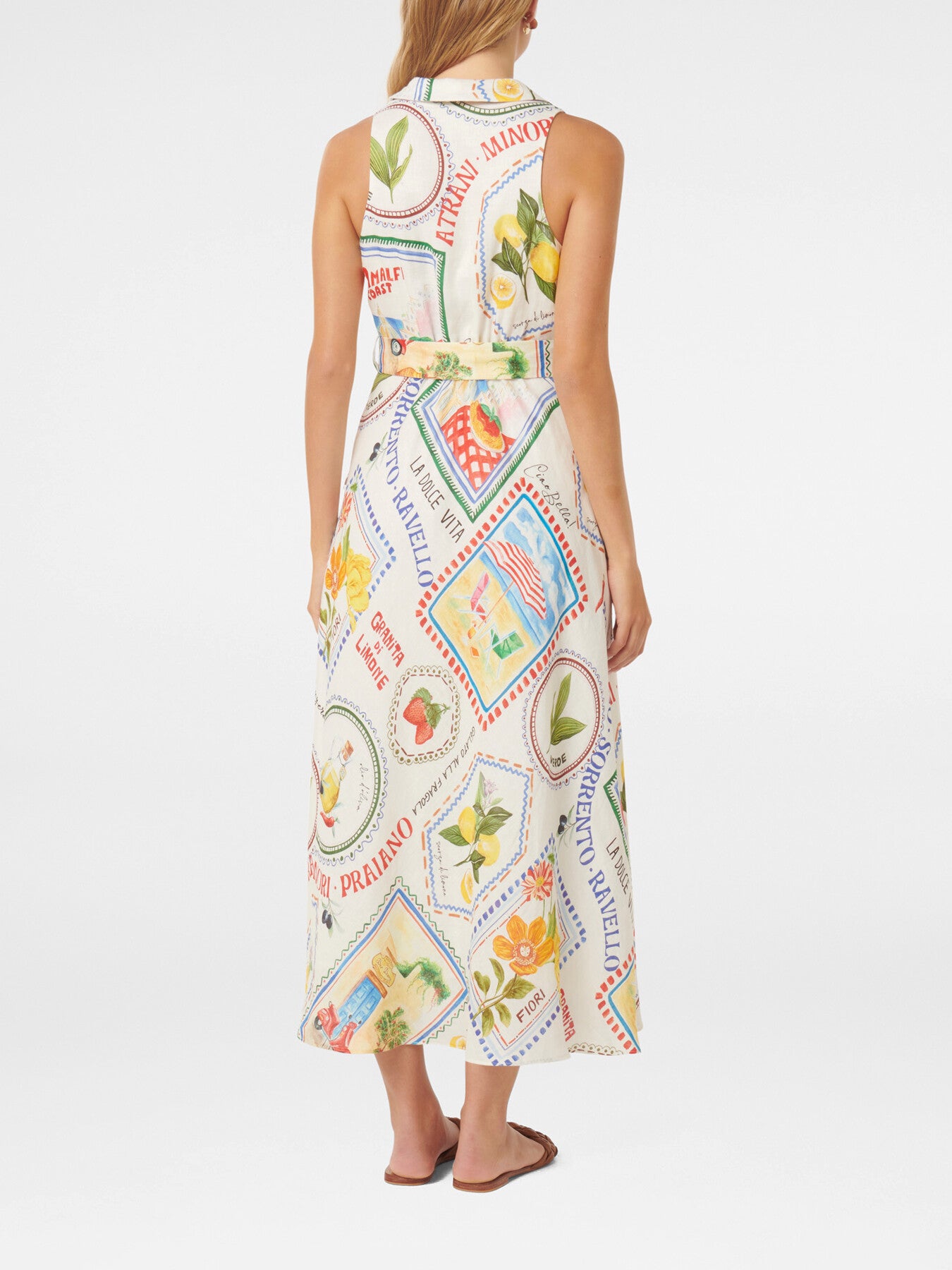 Paulina Collar Detail Belted Midi Dress