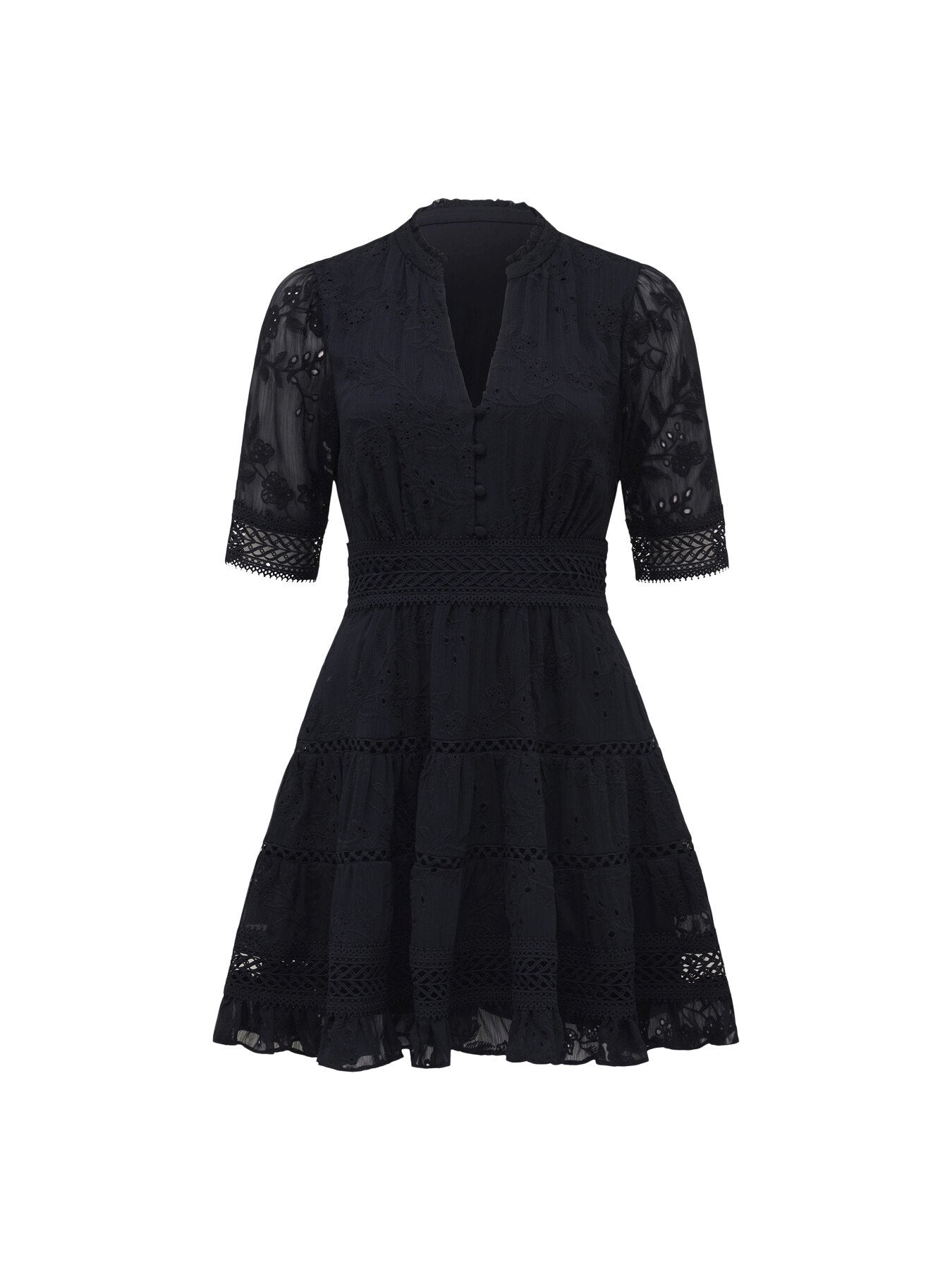 Lillian Trim Detail Mini Skater Dress