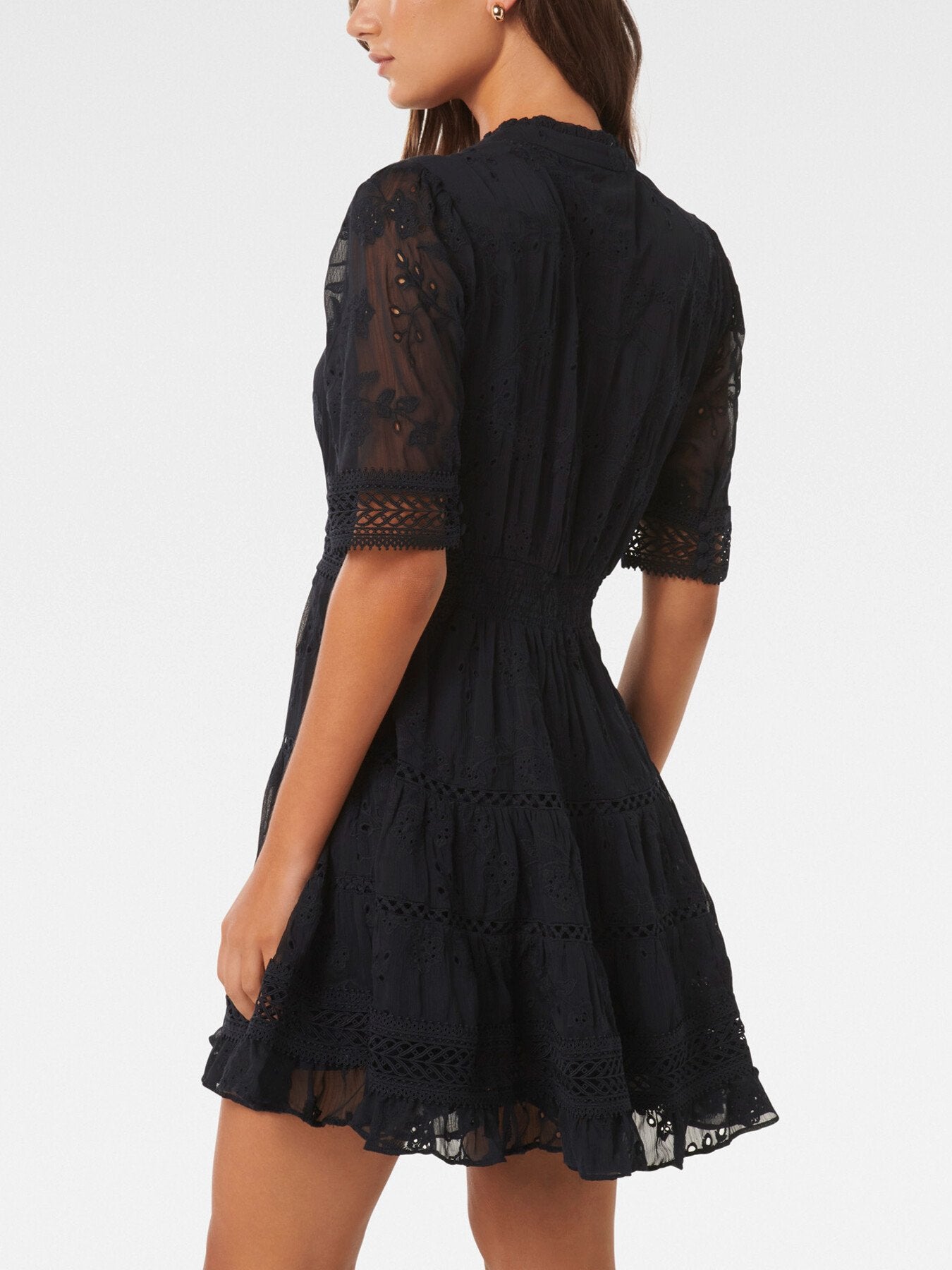 Lillian Trim Detail Mini Skater Dress