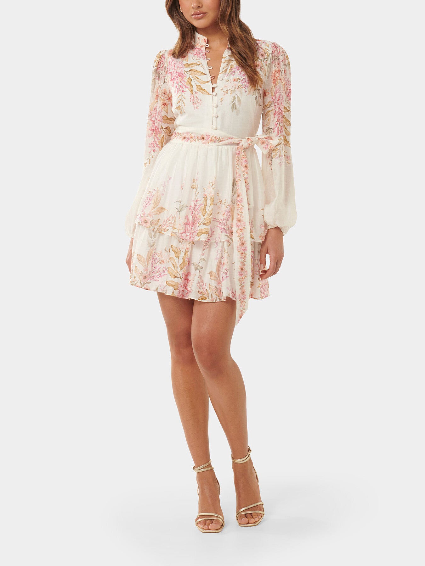 Isla Printed Long Sleeves Mini Dress