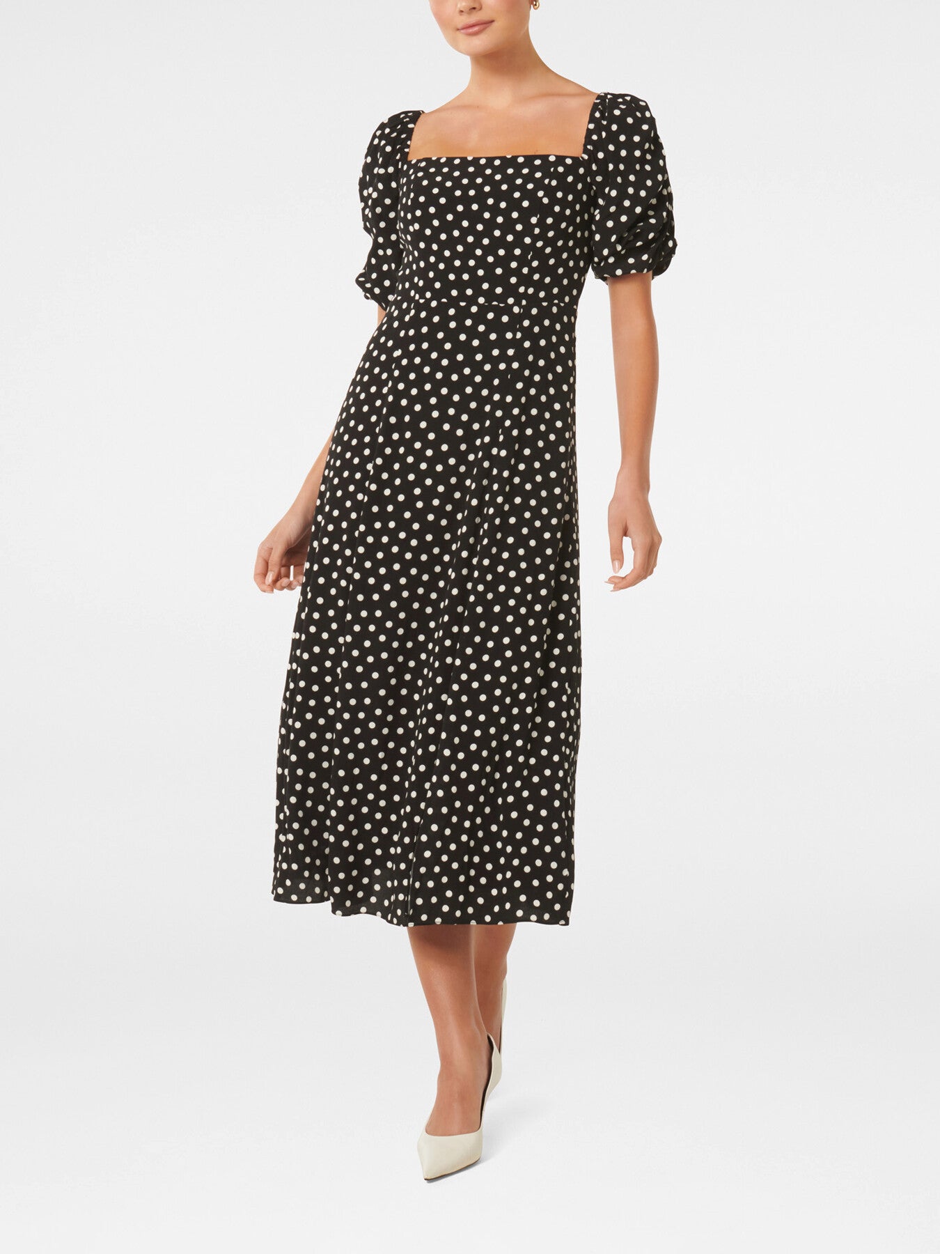 Hailee Puff Sleeves Midi Dress