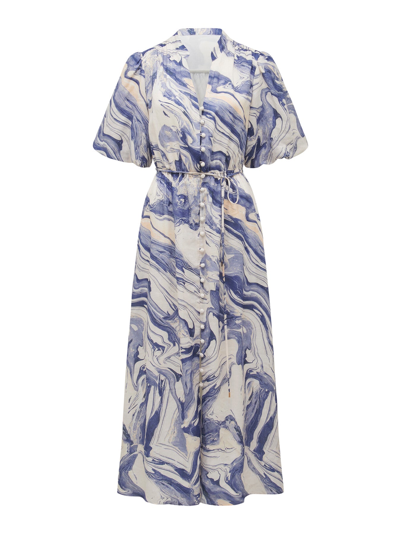 Loren Puff Sleeves Midi Dress