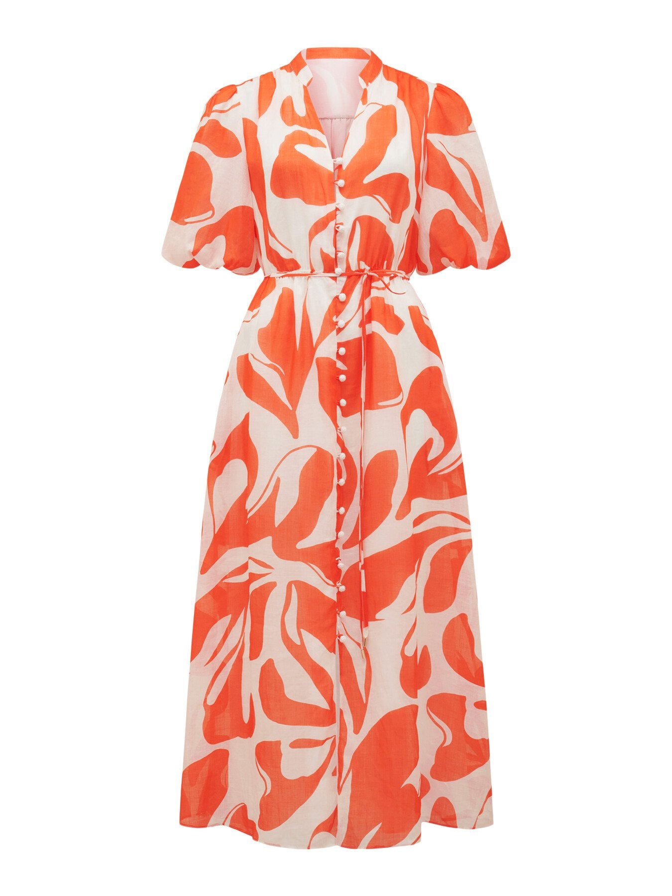 Loren Puff Sleeves Midi Dress