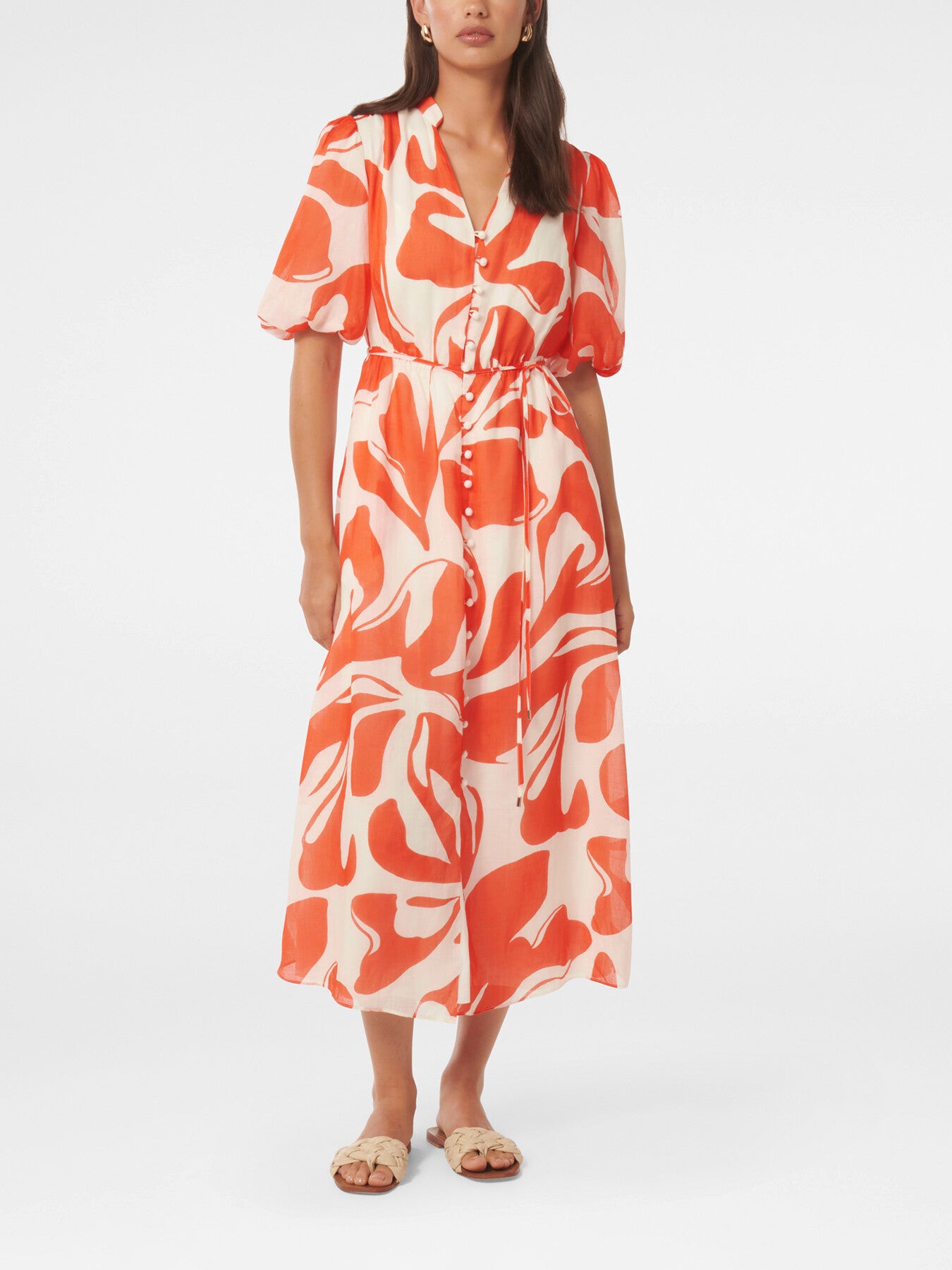 Loren Puff Sleeves Midi Dress