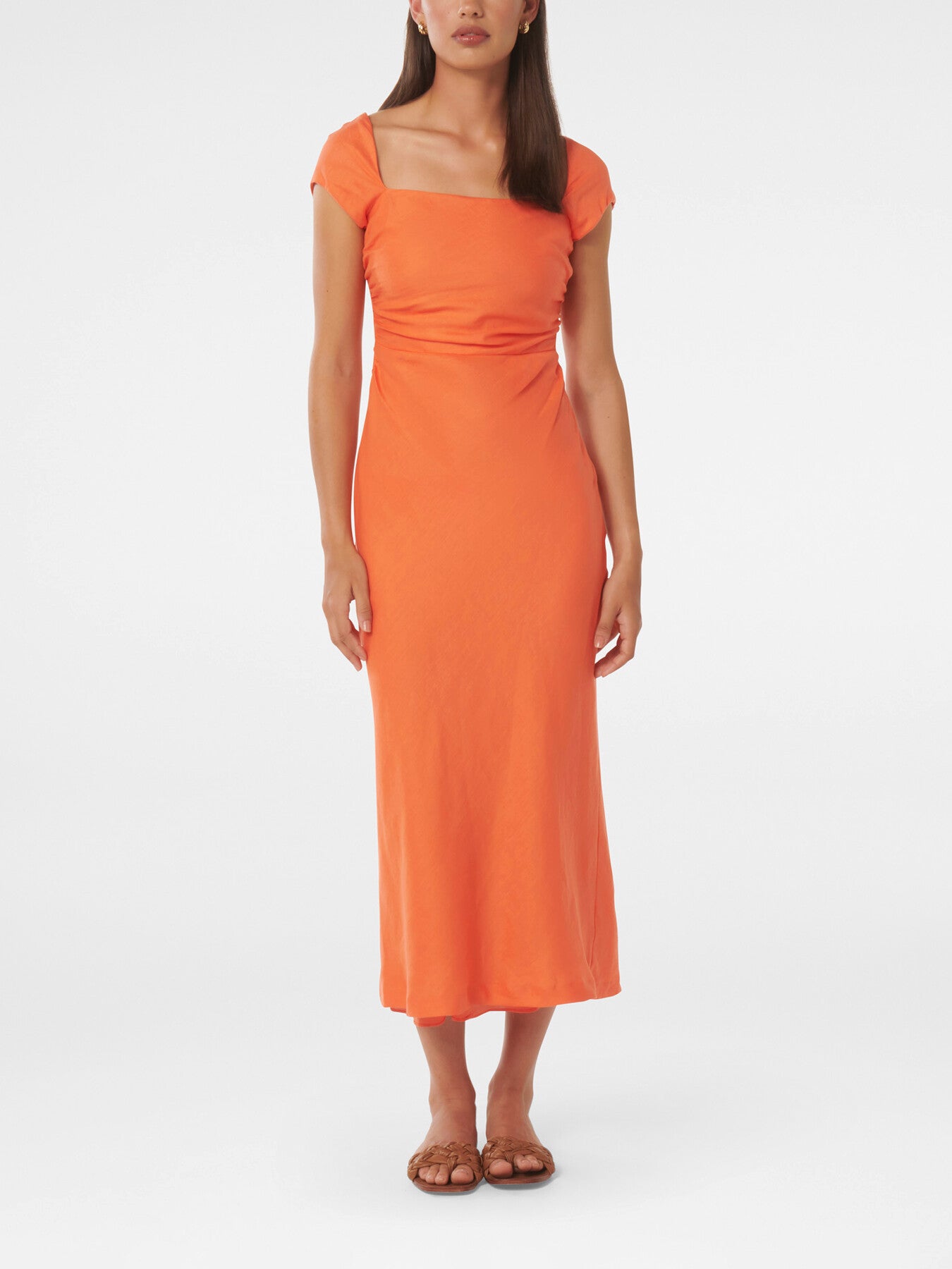 Annie Waist Ruched Midi Dress