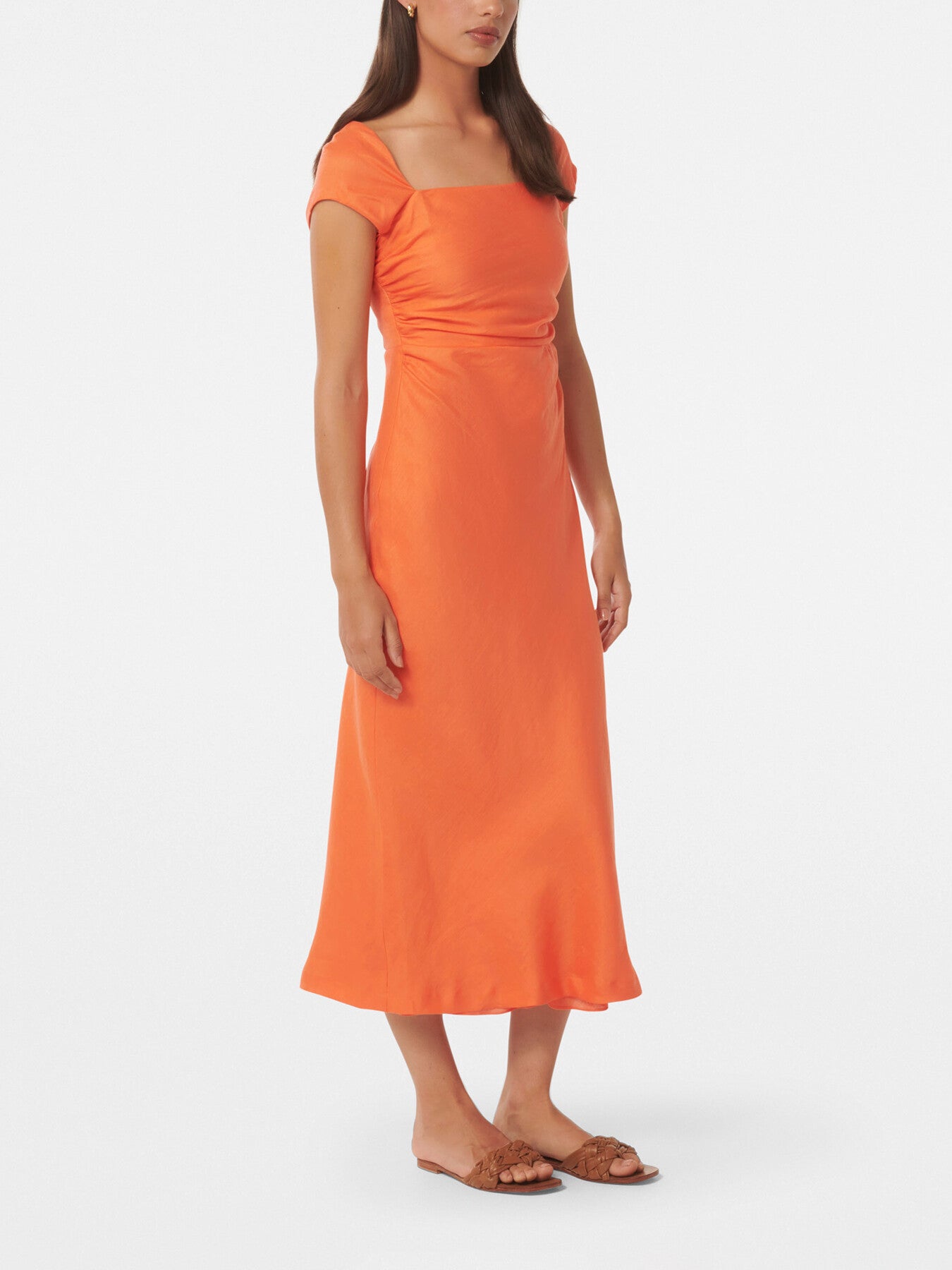 Annie Waist Ruched Midi Dress