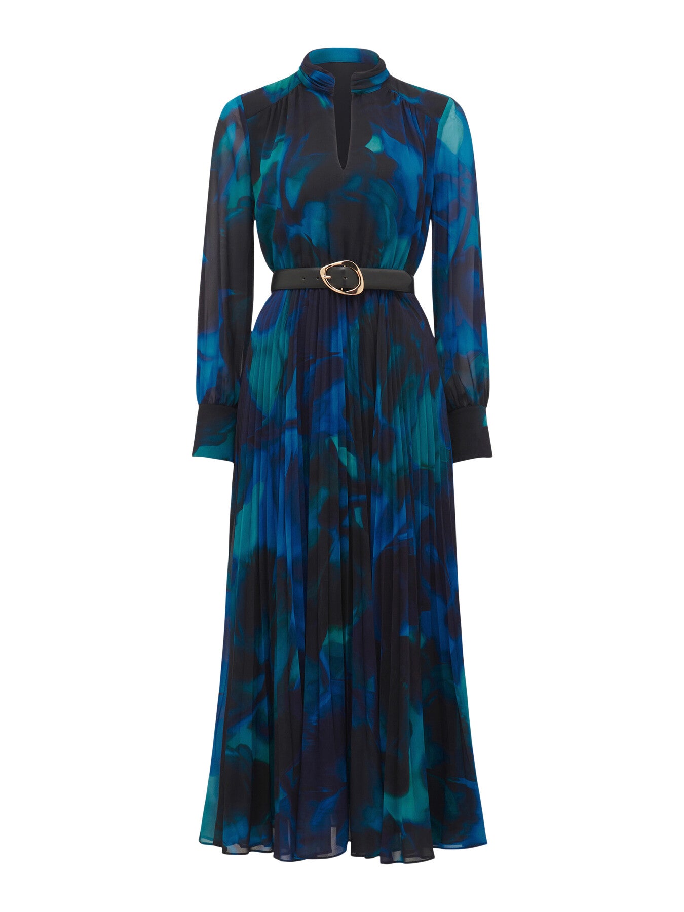 Skyla Pleated Long Sleeves Midi Dress