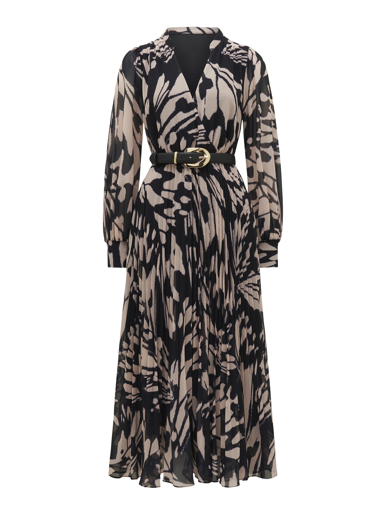 Saskia Pleated Wrap Midi Dress