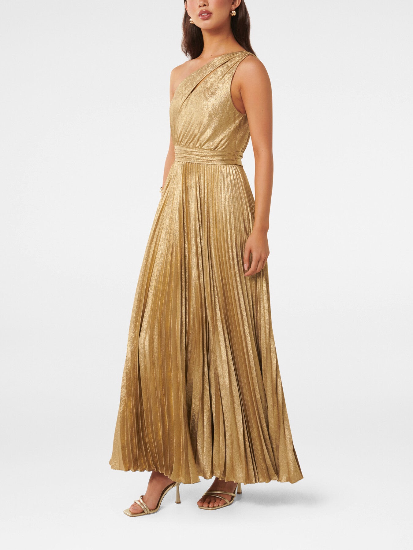 Jayla Metallic One Shoulder Maxi Dress