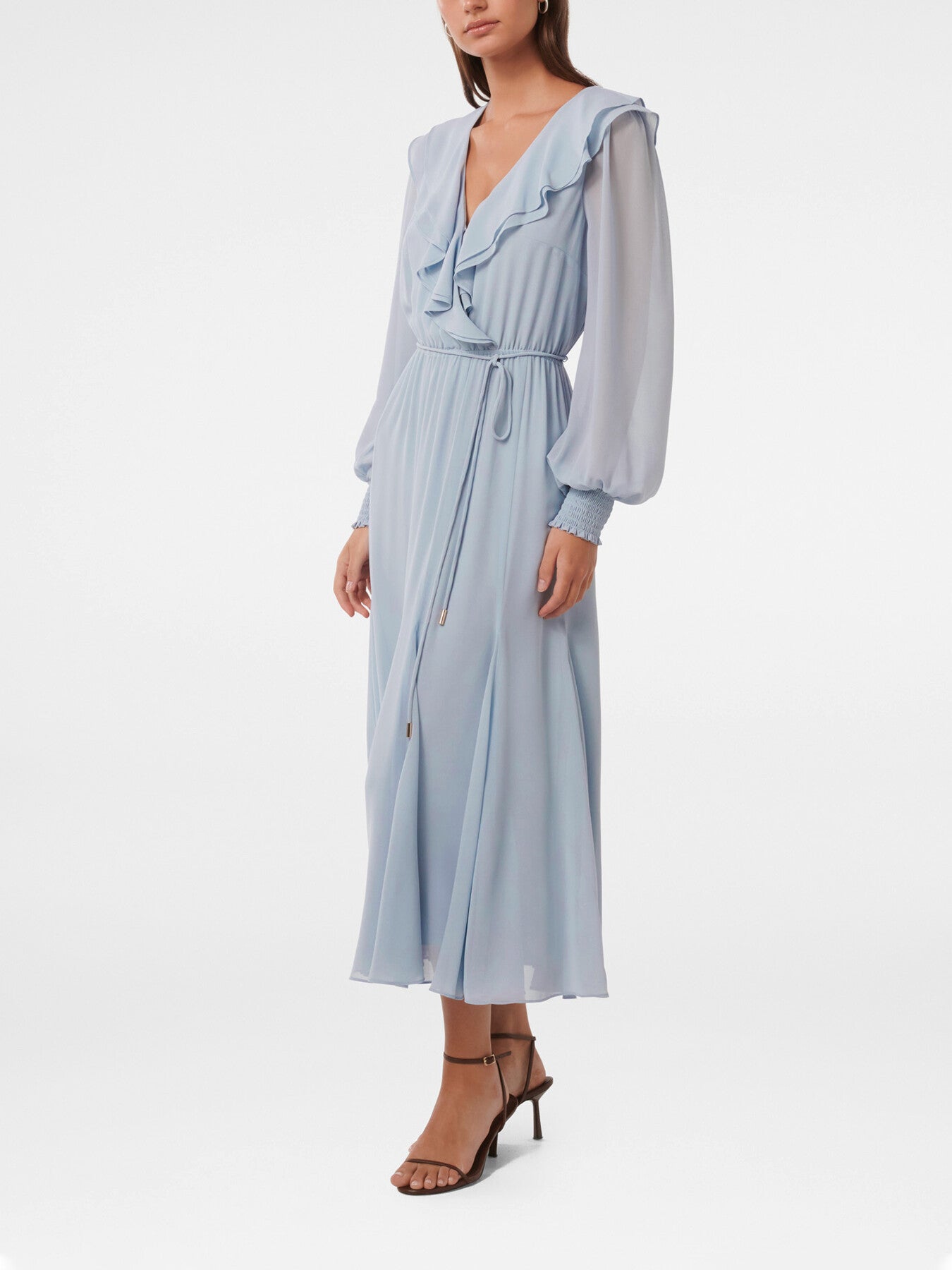 Orla Ruffle Godet Midi Dress