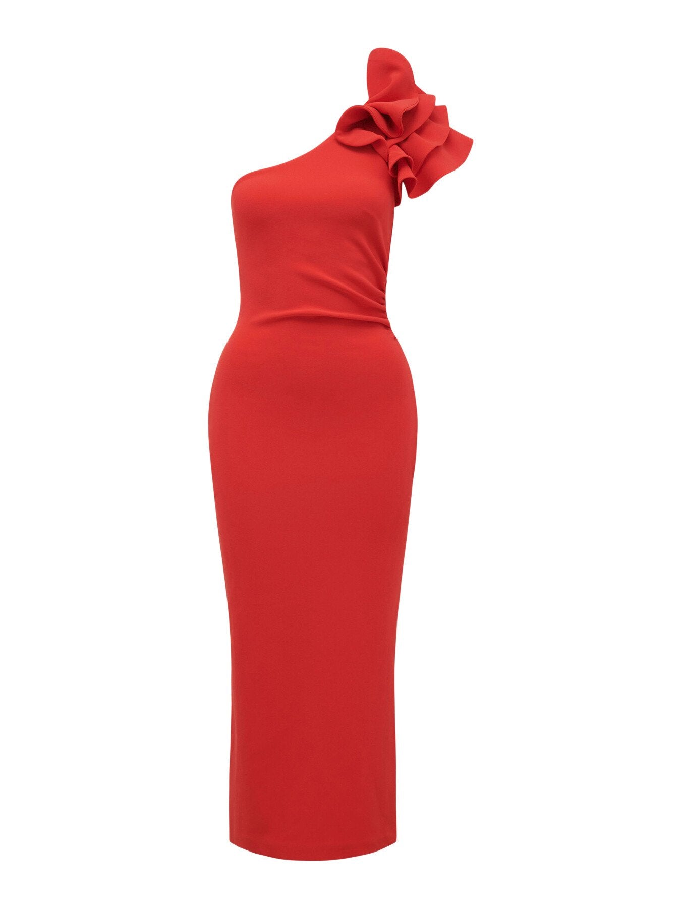 Celeste One Shoulder Ruffle Bodycon Dress