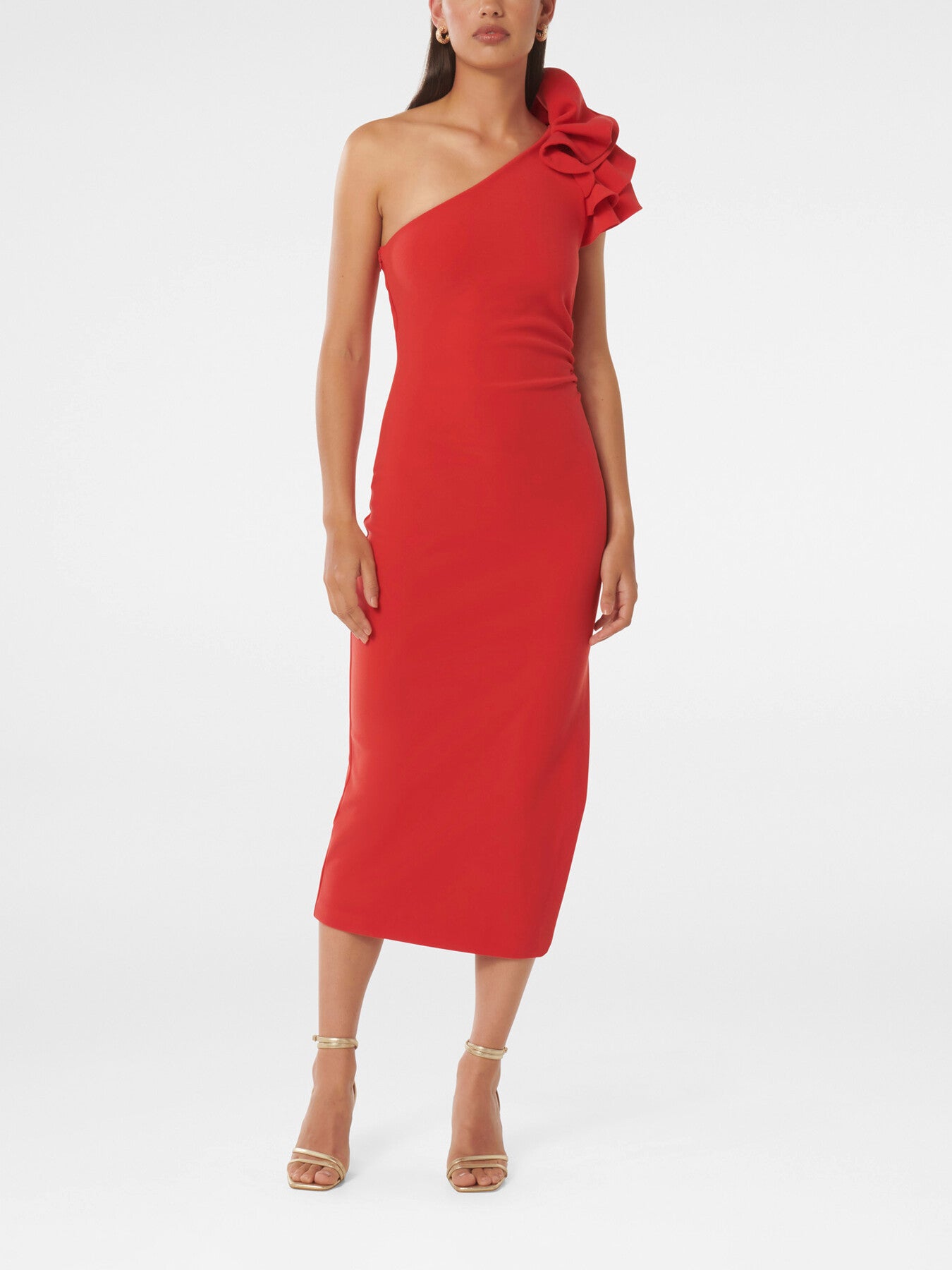 Celeste One Shoulder Ruffle Bodycon Dress