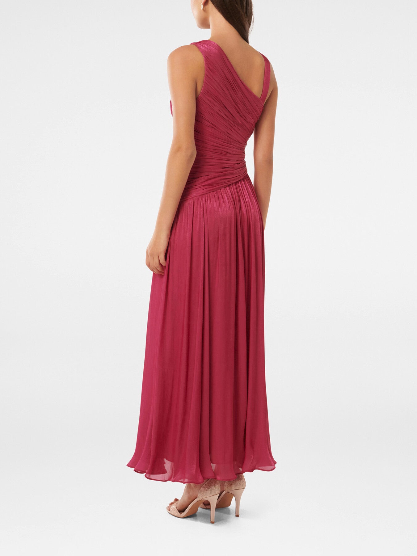 Nya Metallic Asymmetrical Maxi Dress
