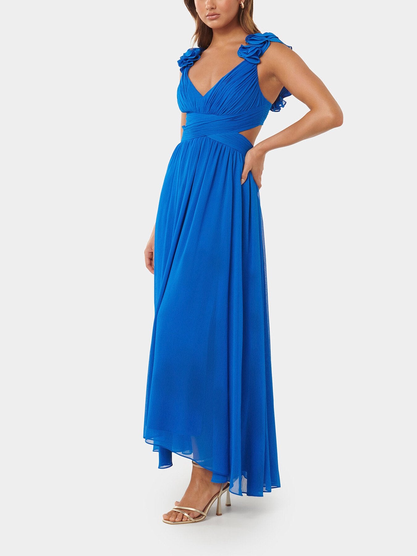 Selena Ruffle Shoulder Maxi