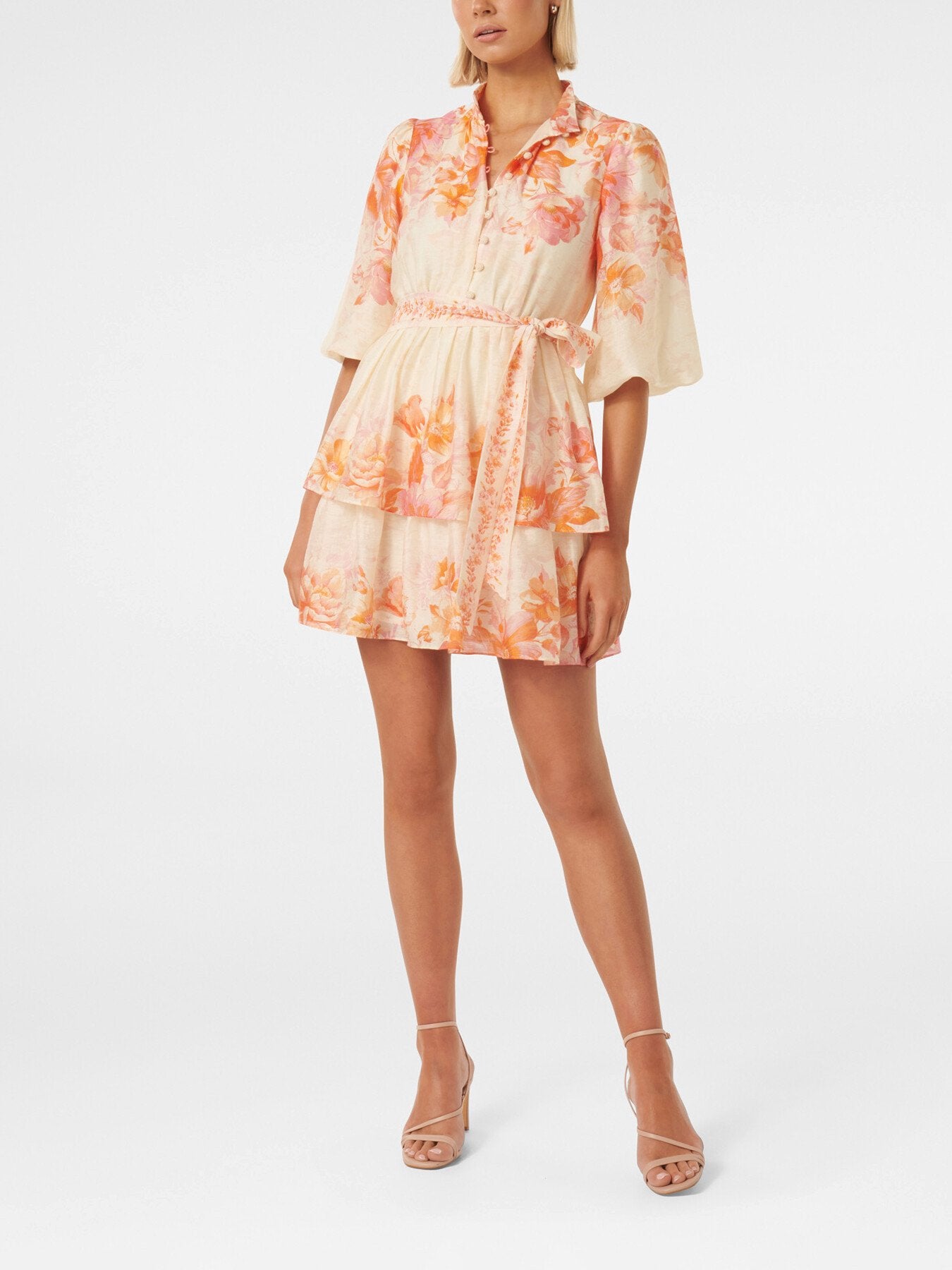 Isla Printed Tiered Mini Dress