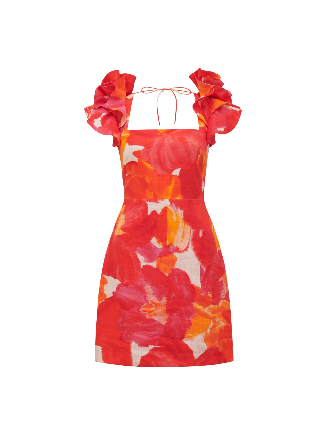 Mackenzie Ruffle Sleeves Mini Dress