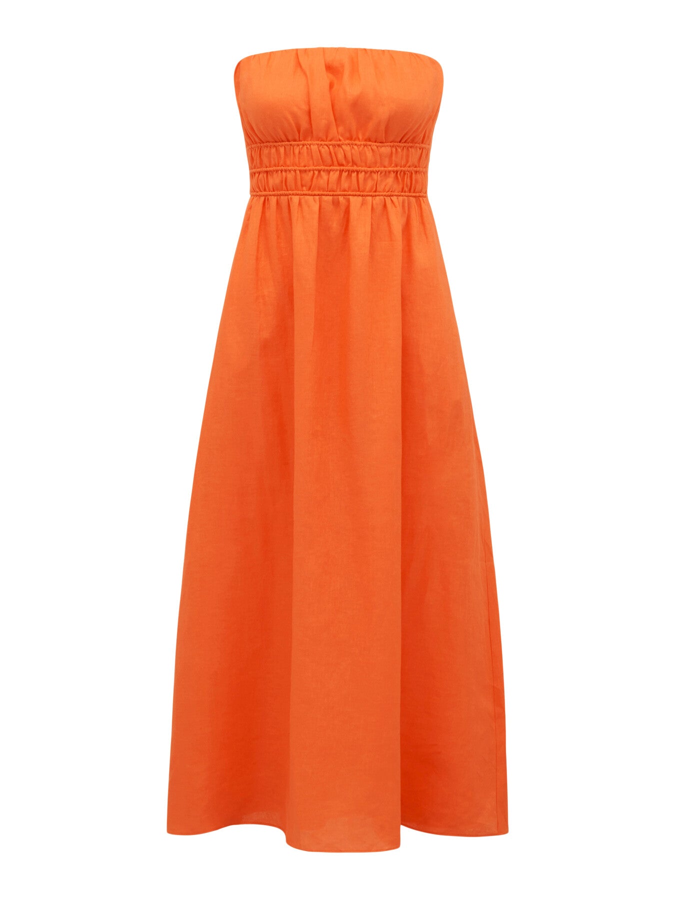 Romie Strapless Piping Midi Dress