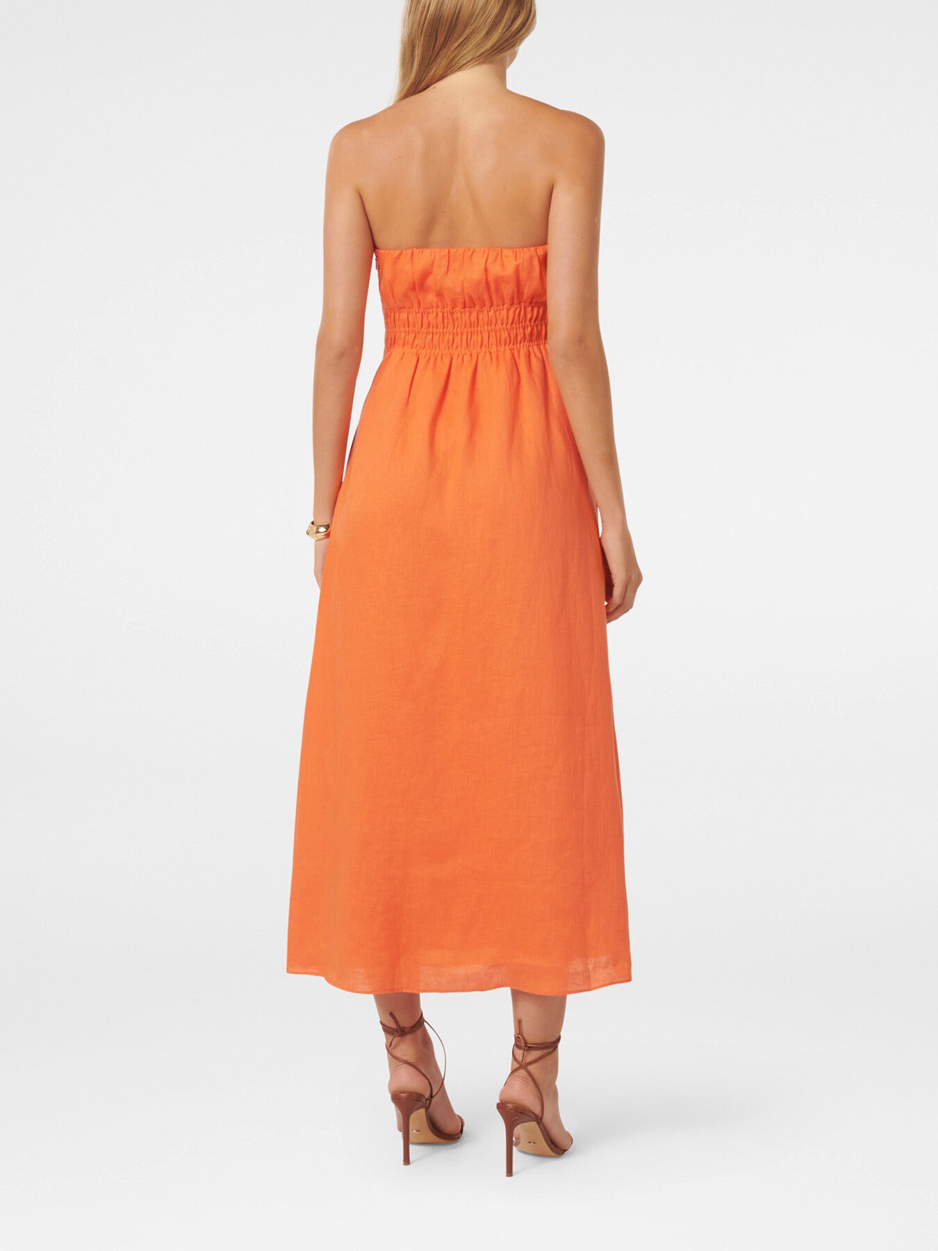 Romie Strapless Piping Midi Dress