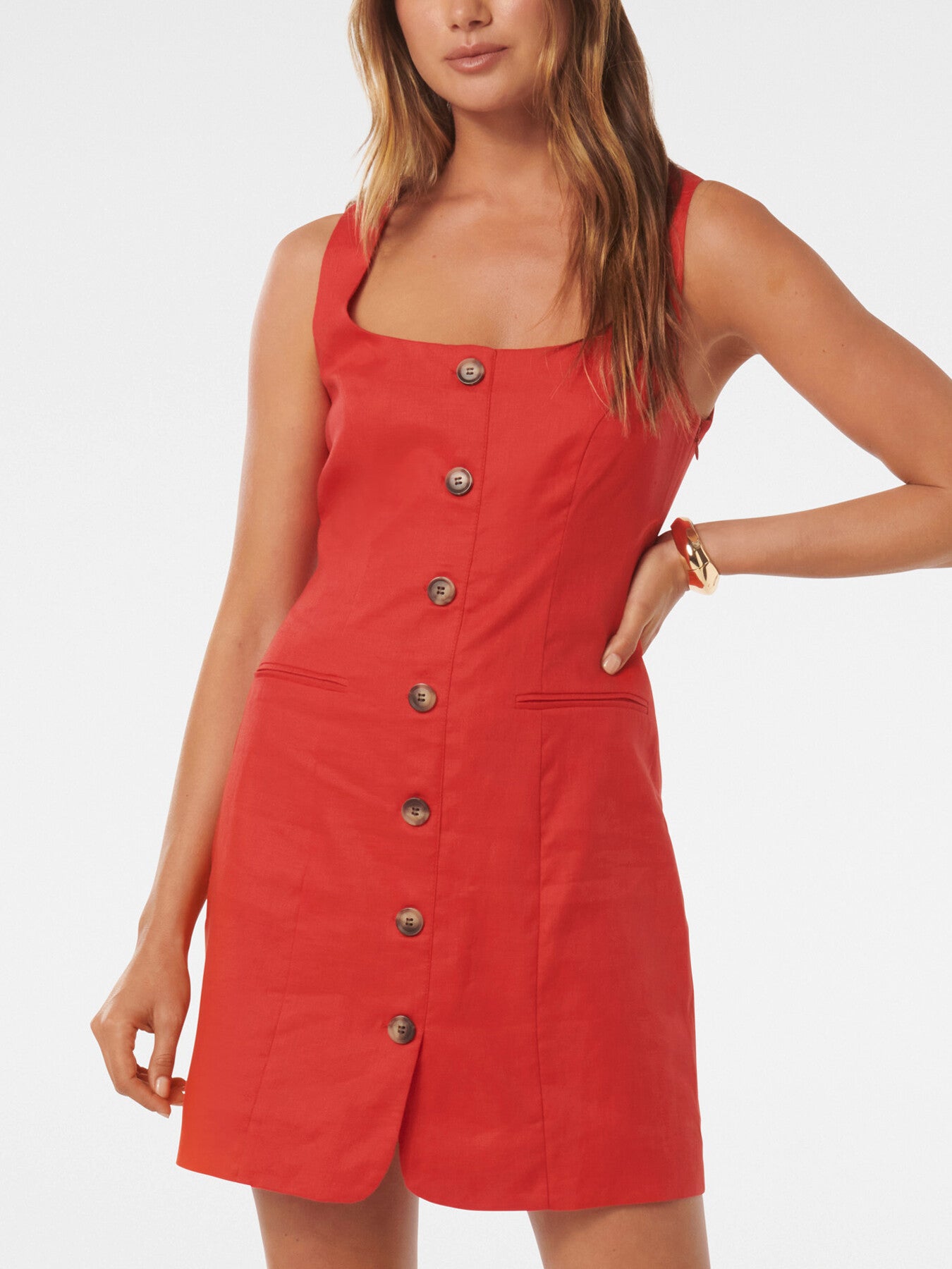Caprice Scoop Neck Mini Dress