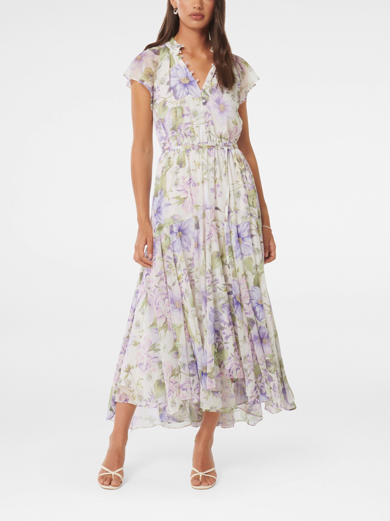 Freya Flutter Sleeves Midi Dress