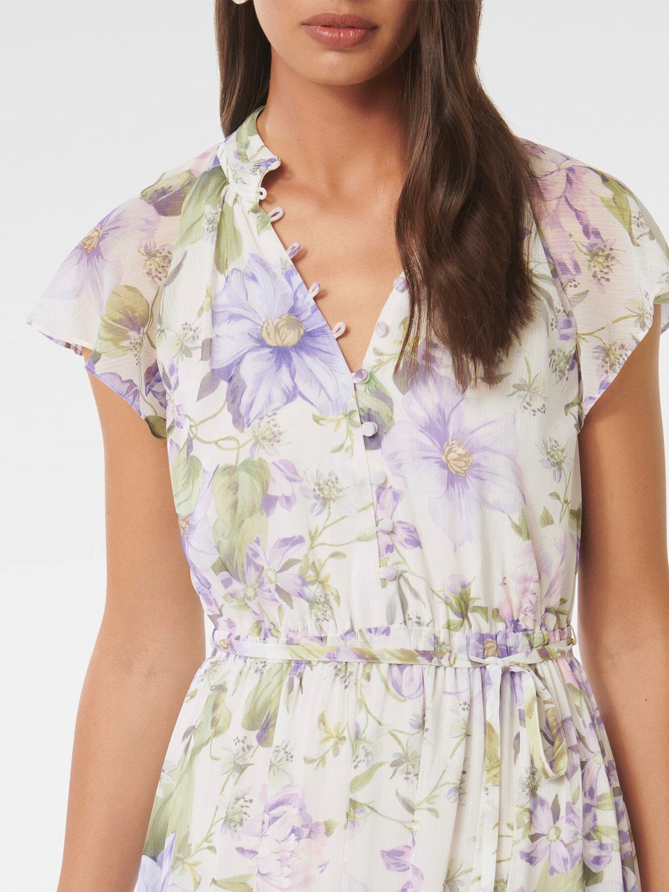 Freya Flutter Sleeves Midi Dress