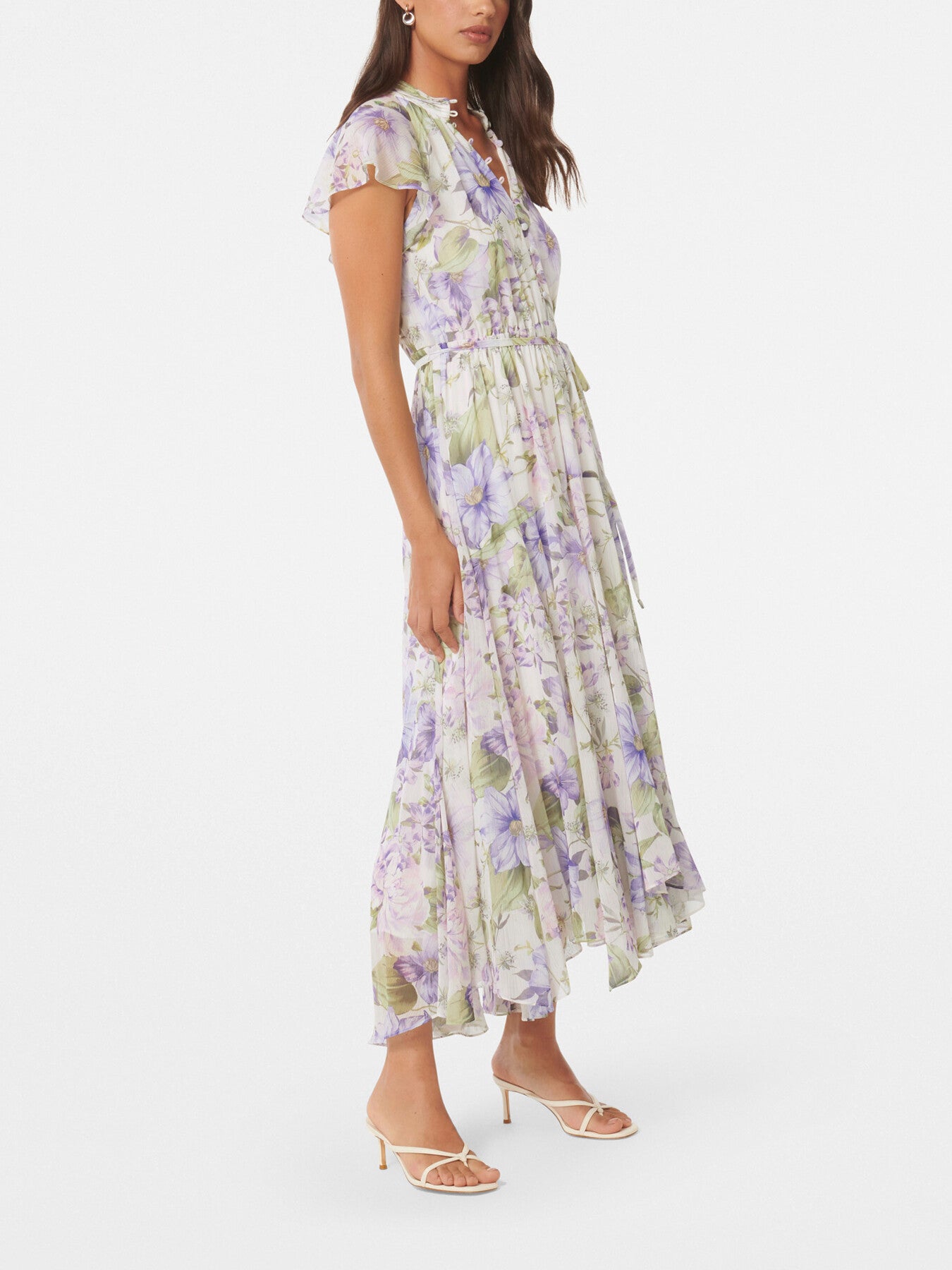 Freya Flutter Sleeves Midi Dress