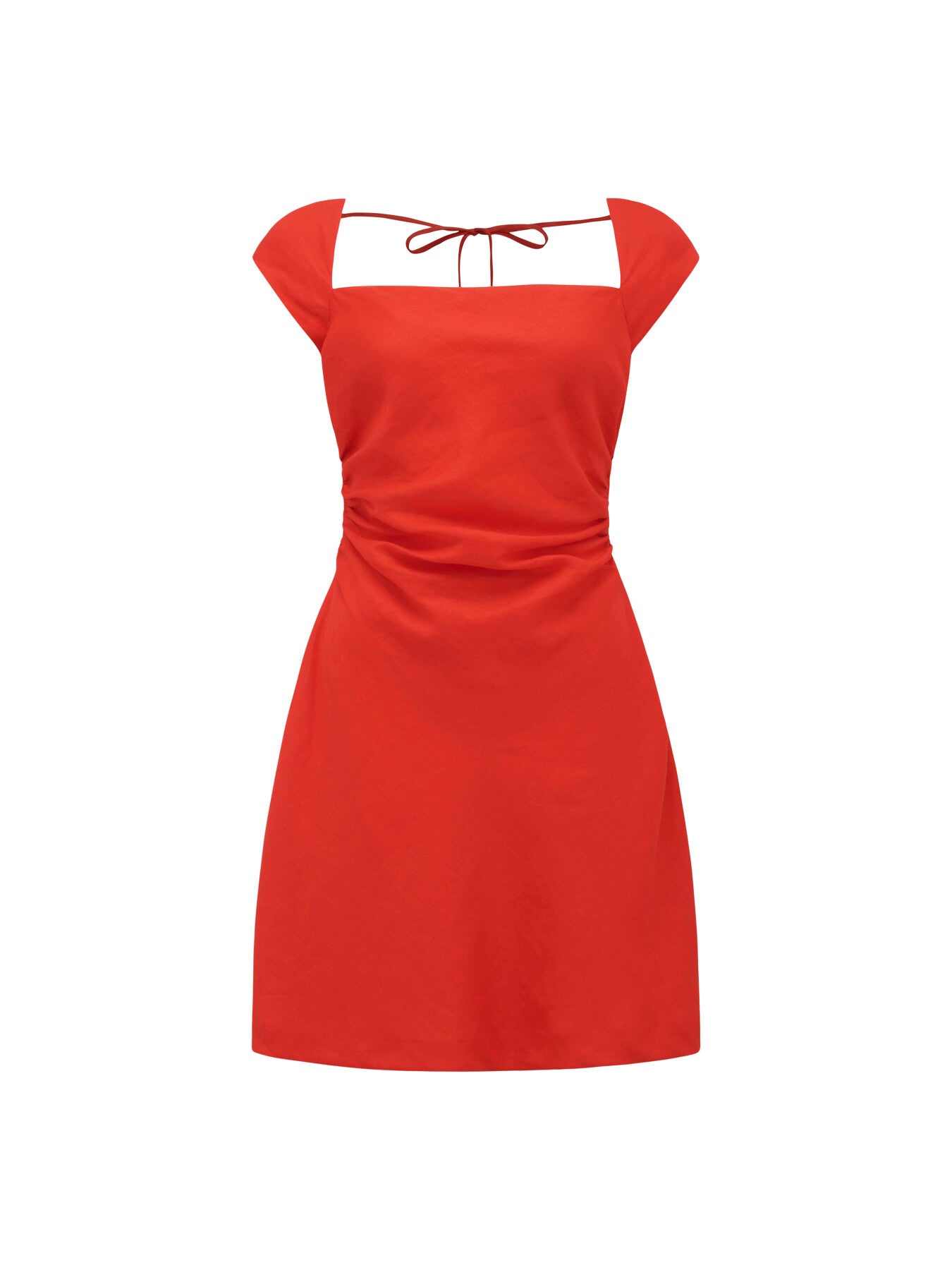 Viola Linen Cap Sleeves Mini Dress
