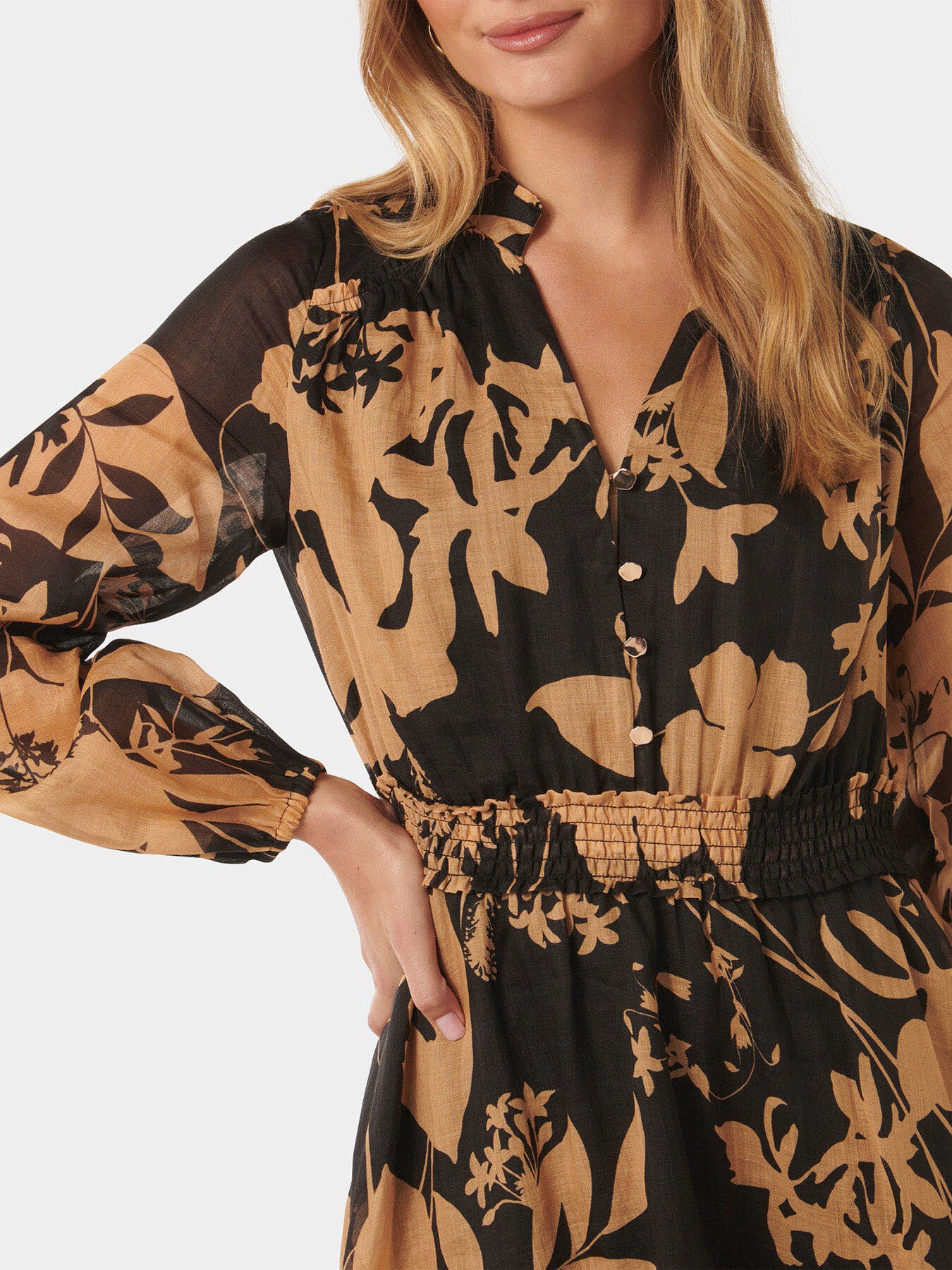 Aubrey Shirred Waist Mini Dress