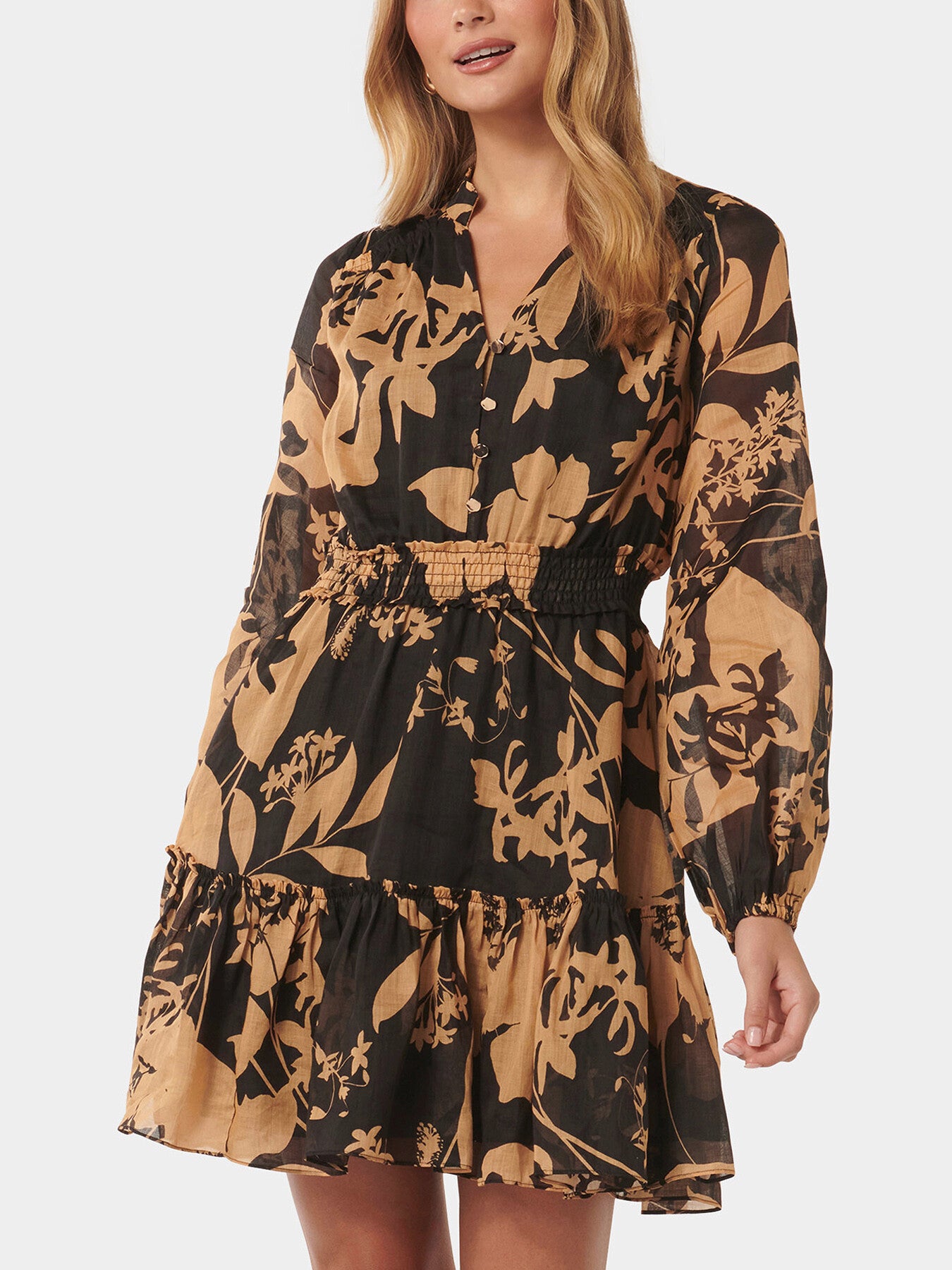 Aubrey Shirred Waist Mini Dress