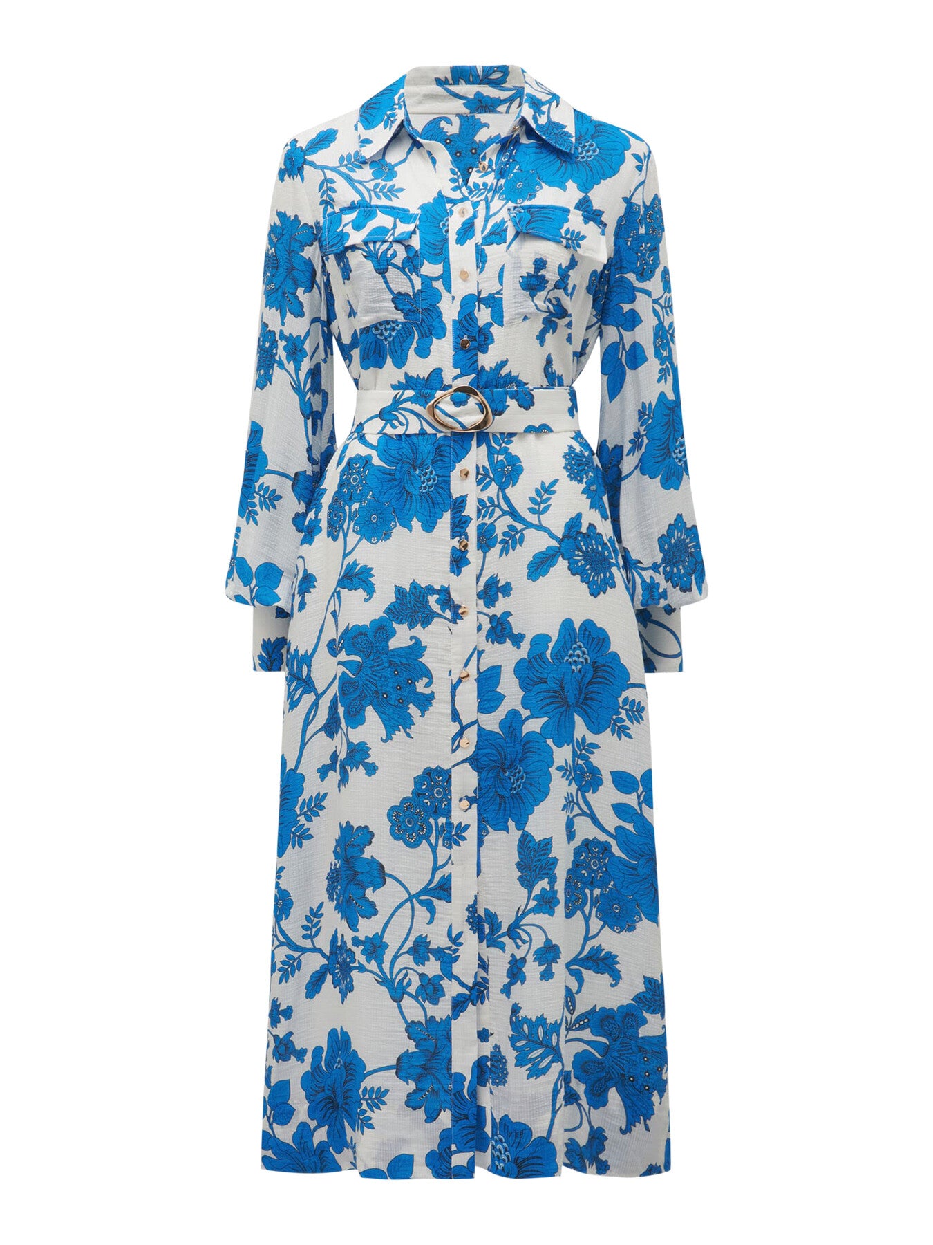 Janie Printed Midi Shirt Dress