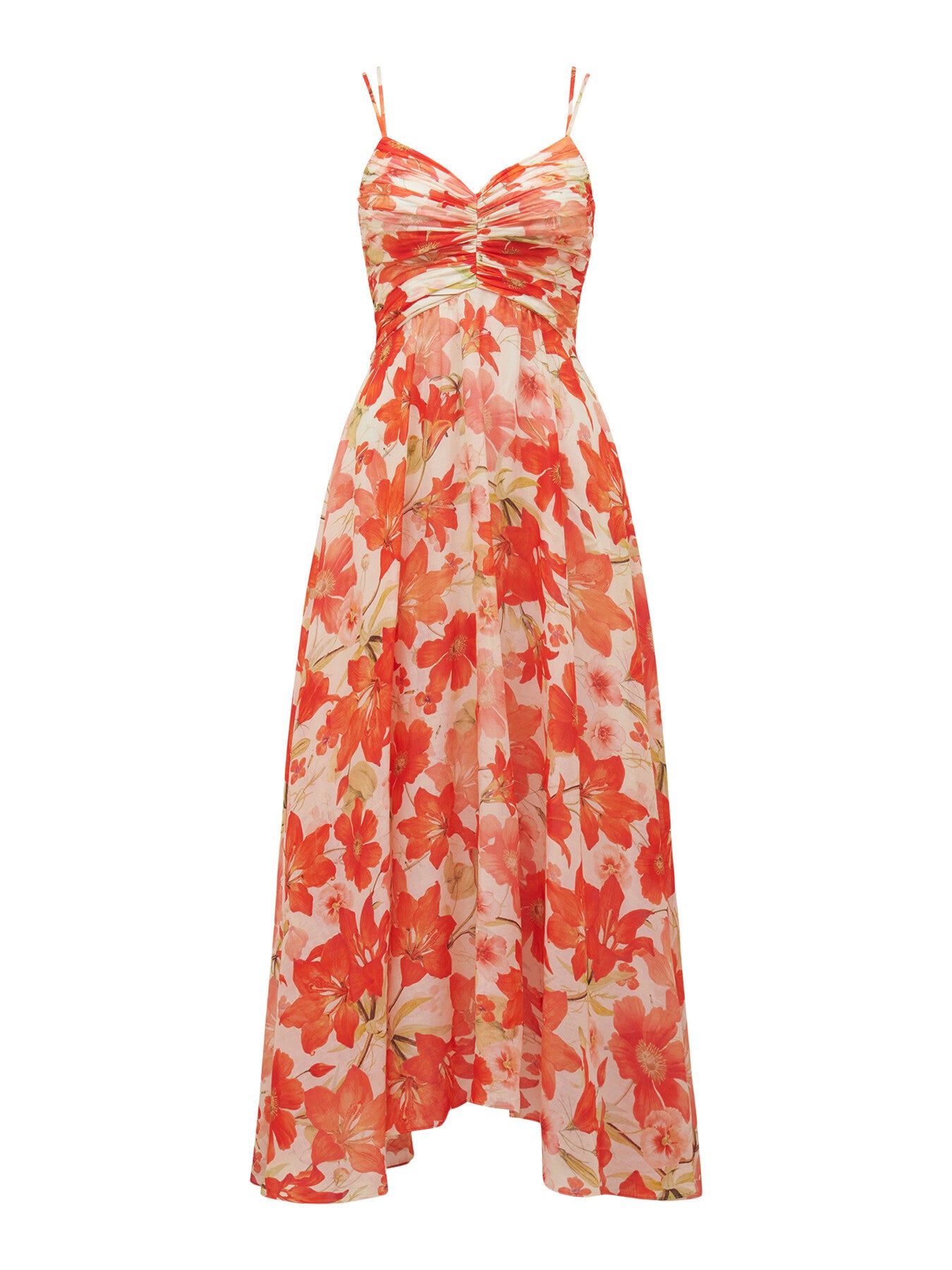 Jolie Strappy Ruched Bodice Maxi Dress