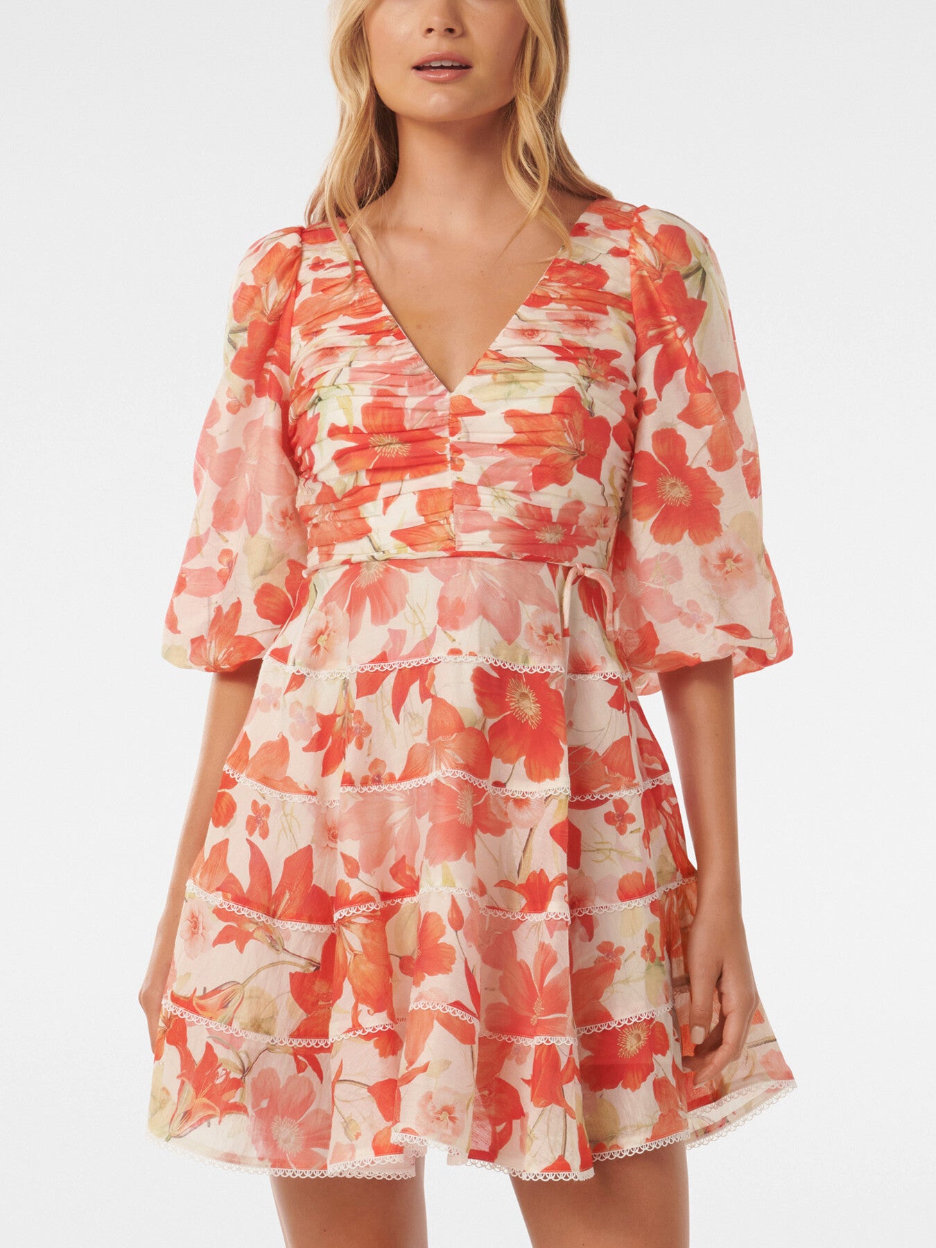 Cindy Tiered Floral Skater Dress