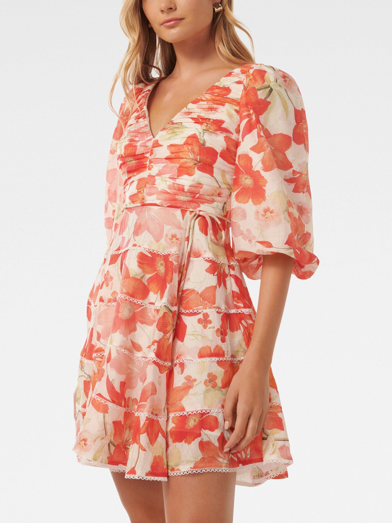Cindy Tiered Floral Skater Dress