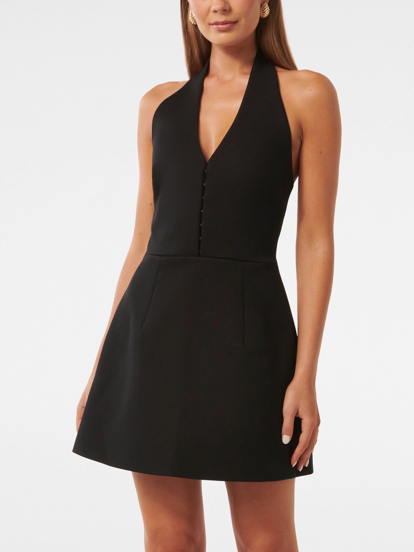 Ricki Halter Hook and Eye Mini Dress