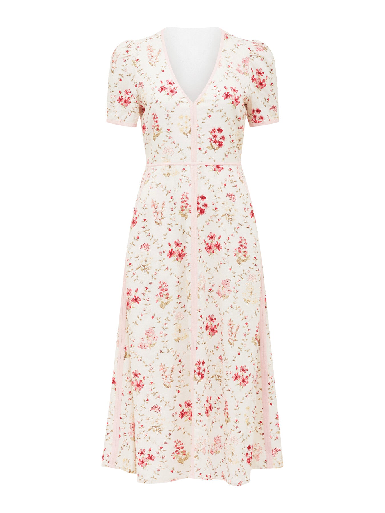 Sabrina Printed Linen Midi Dress