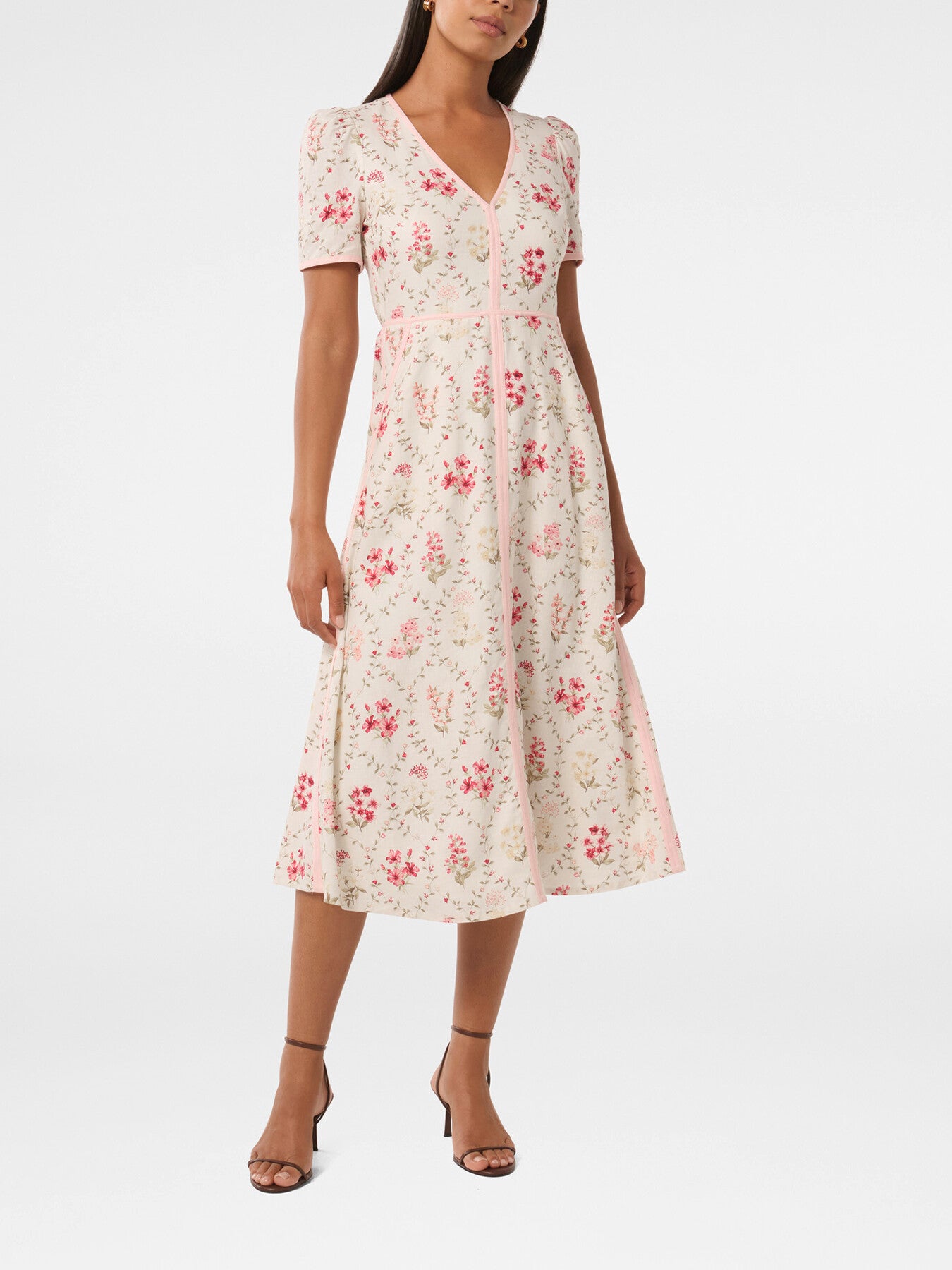 Sabrina Printed Linen Midi Dress