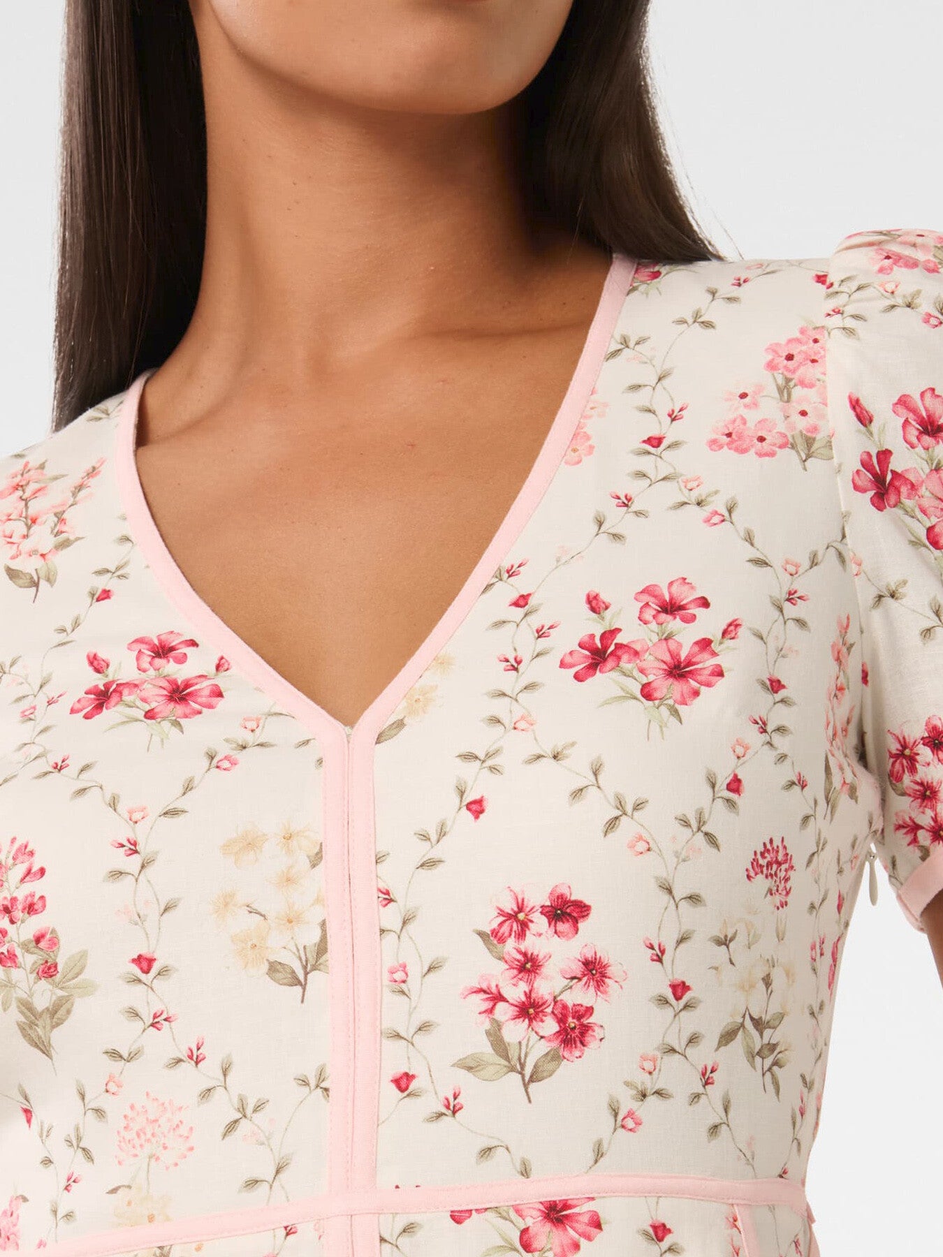 Sabrina Printed Linen Midi Dress