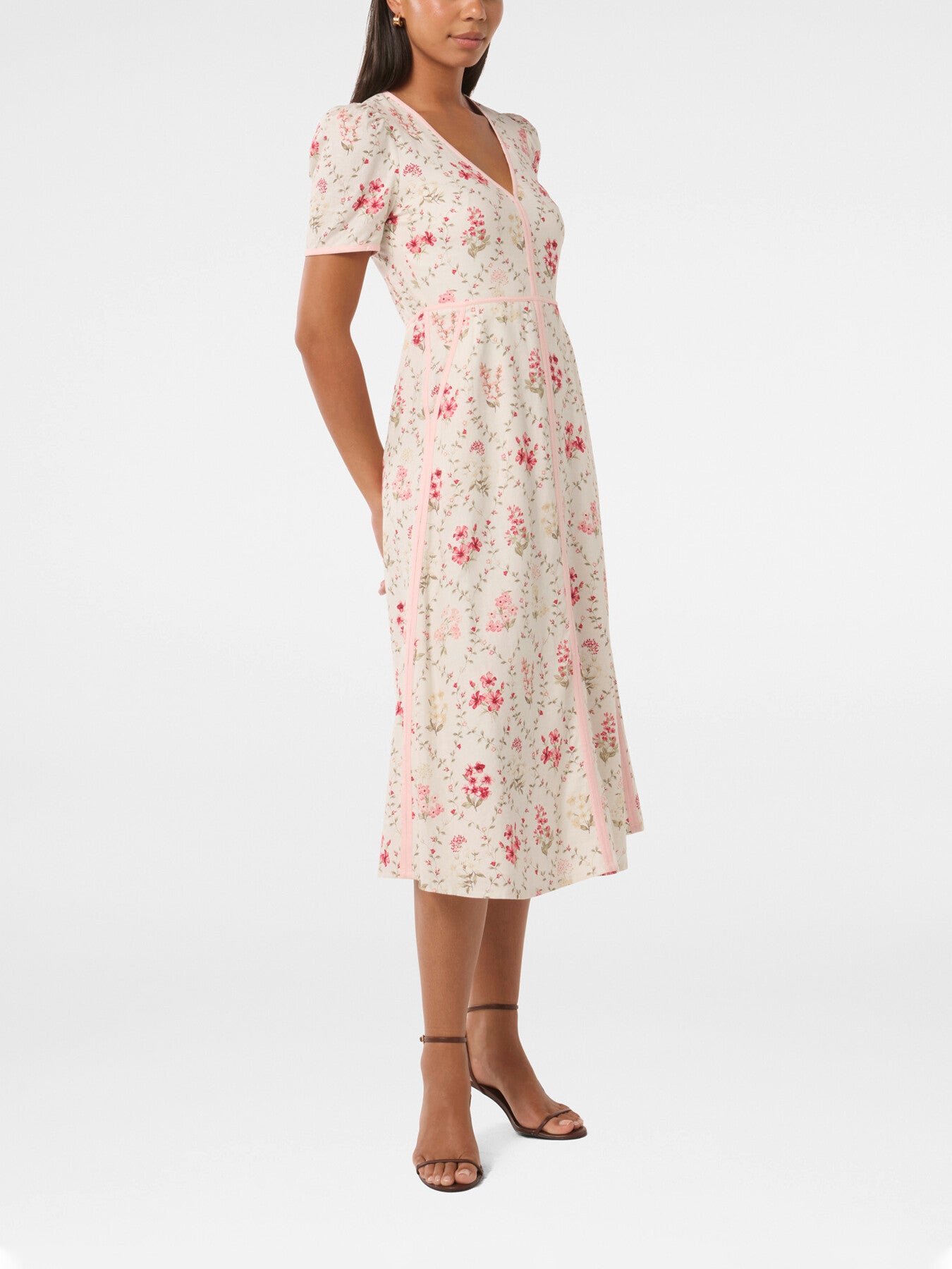 Sabrina Printed Linen Midi Dress