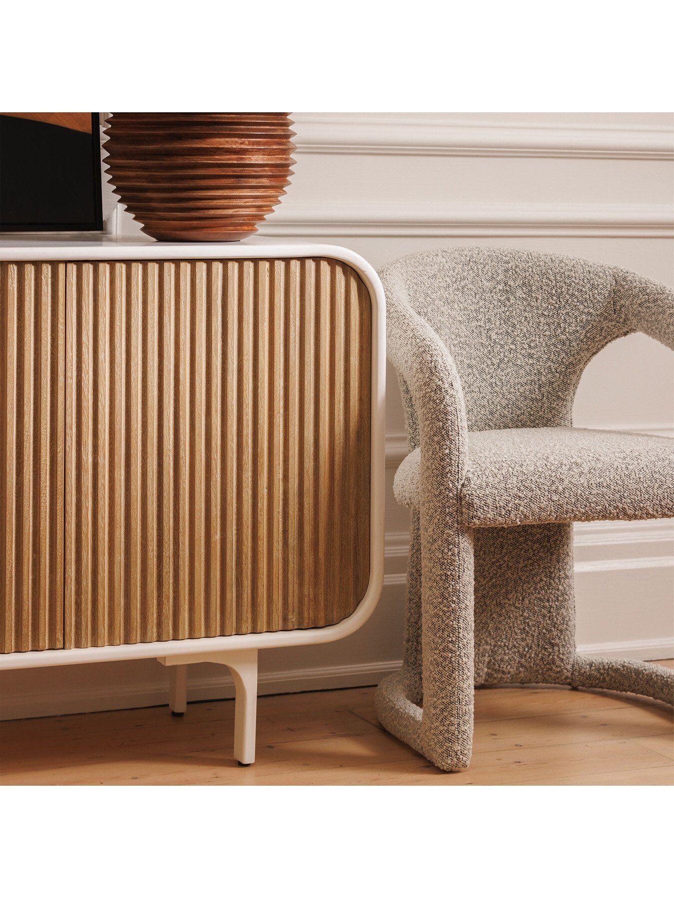 Femi 2 Door Sideboard With Slatted Sustainable Wood
