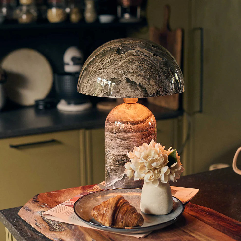 Mushroom Marble Effect Table Lamp