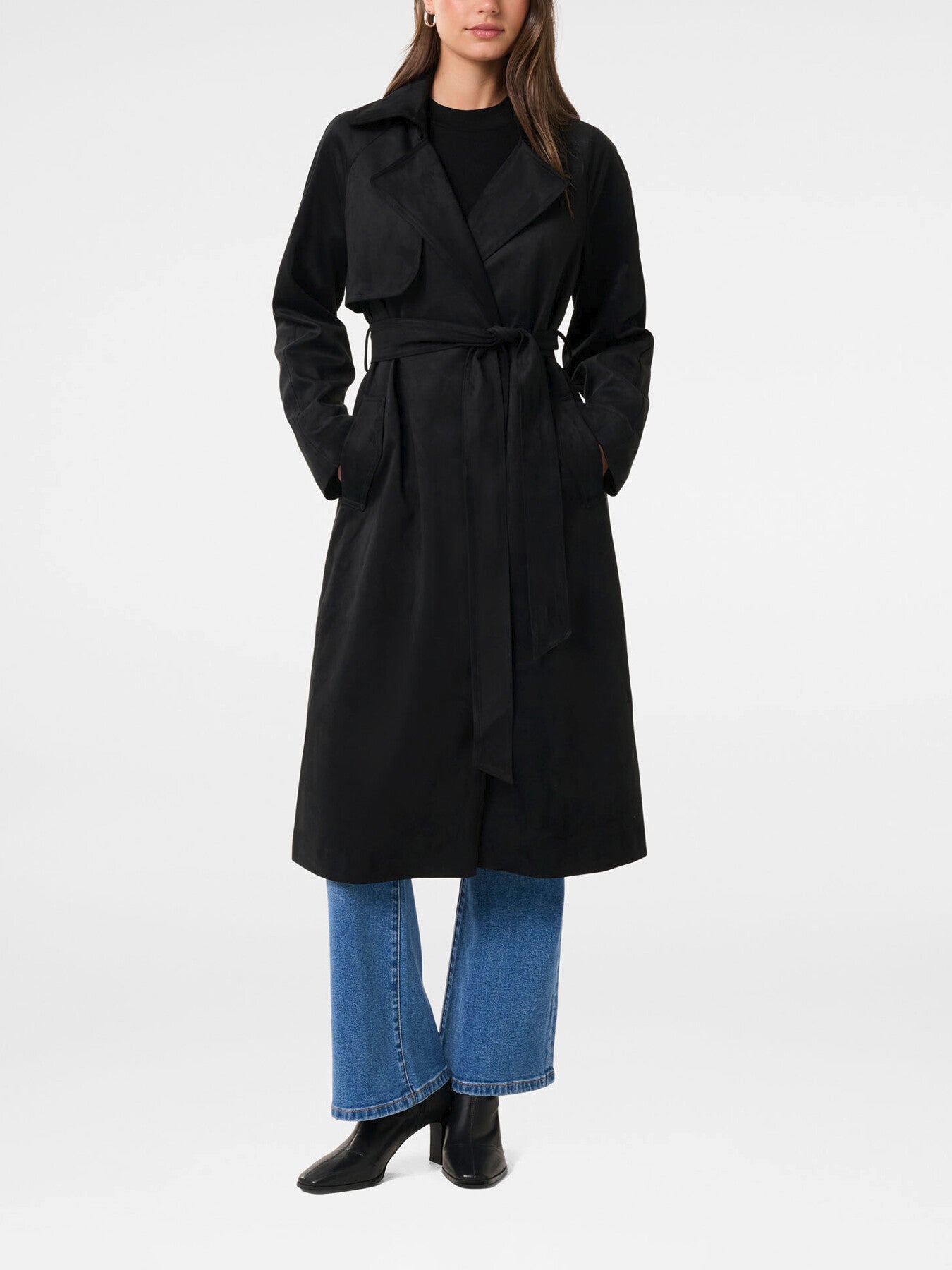 Cass Vegan Suede Trench Coat