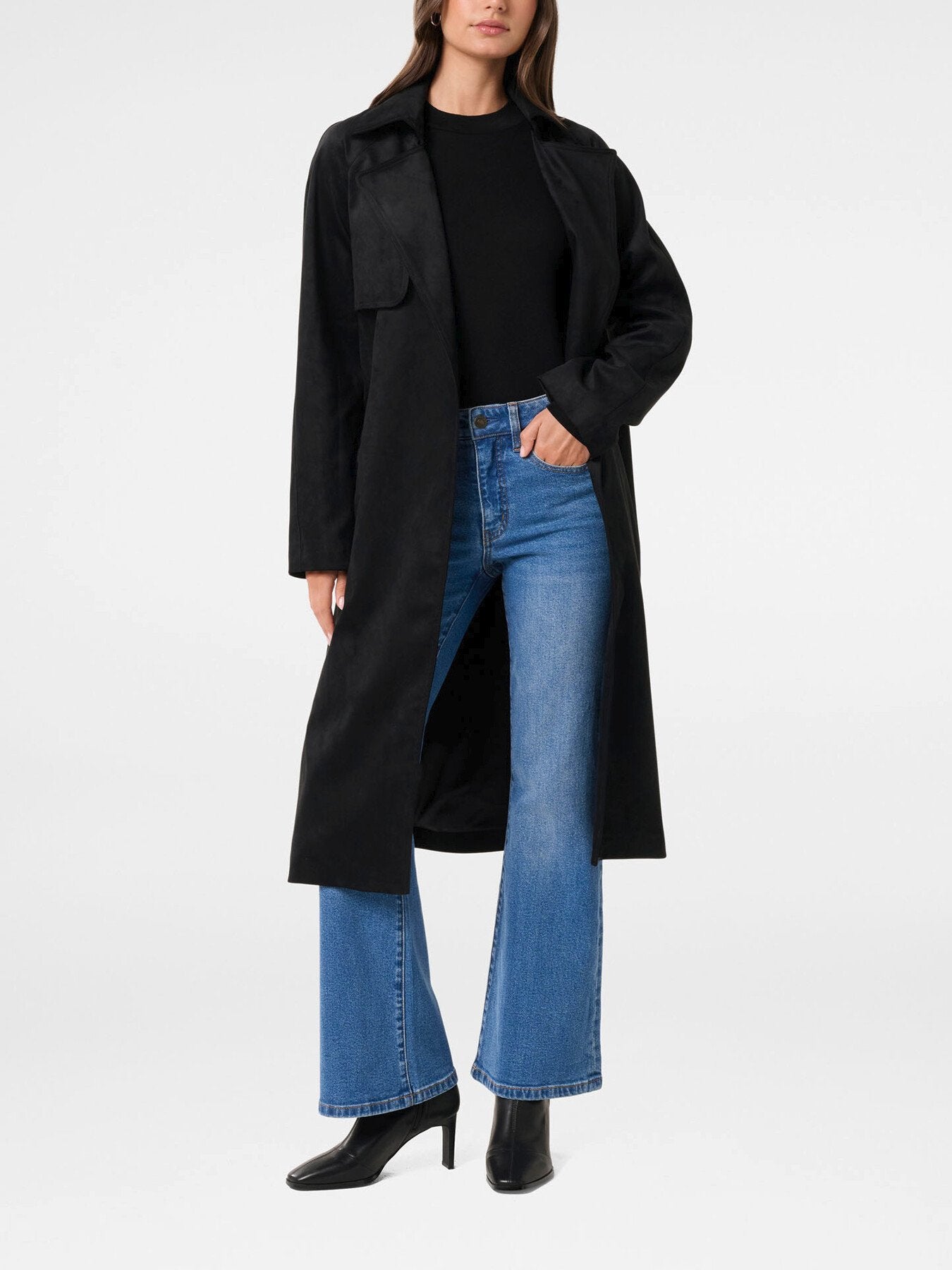 Cass Vegan Suede Trench Coat