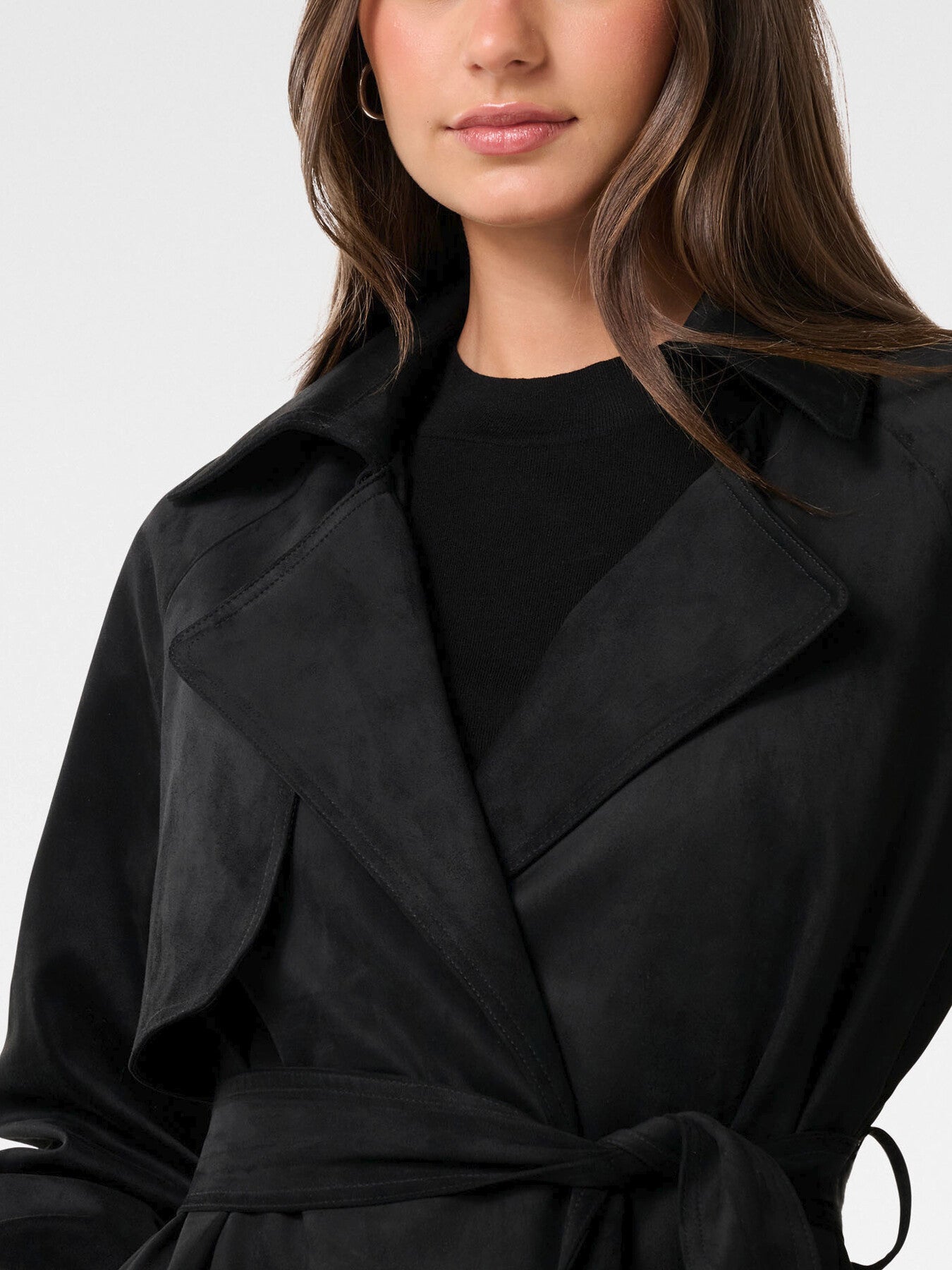 Cass Vegan Suede Trench Coat