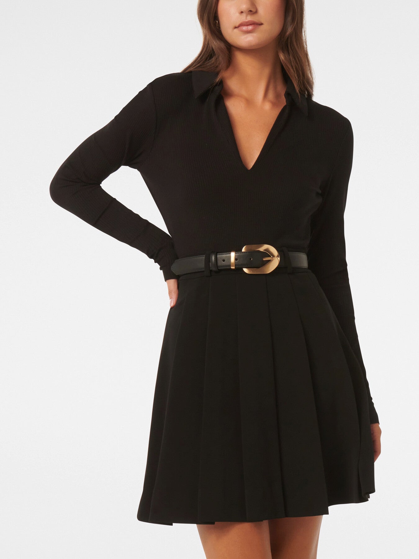Eliana Pleated Skirt Mini Dress