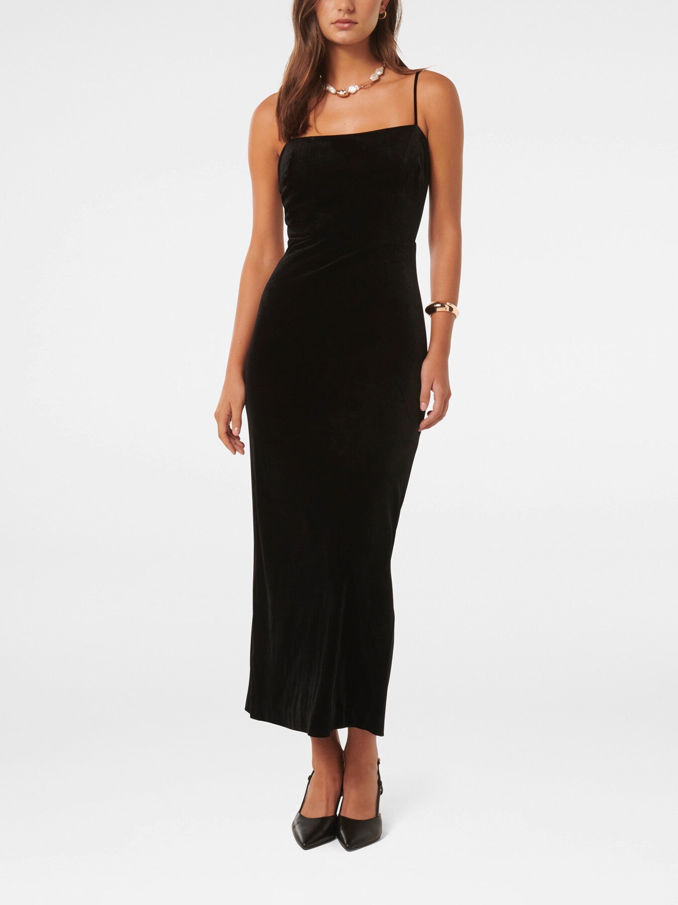 Skyler Strappy Velvet Midi Dress
